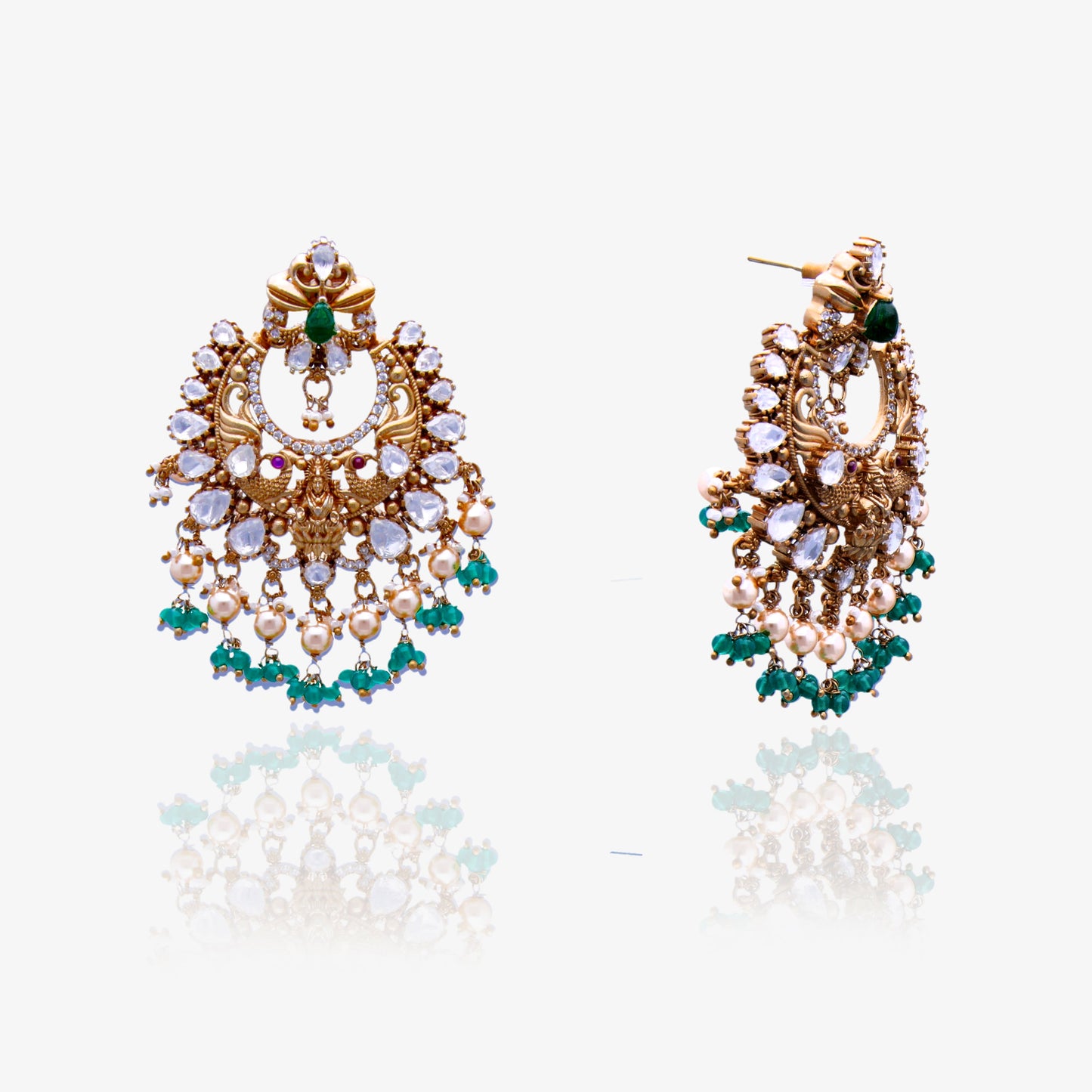 Moissanite & Emerald Royal Chandbalis