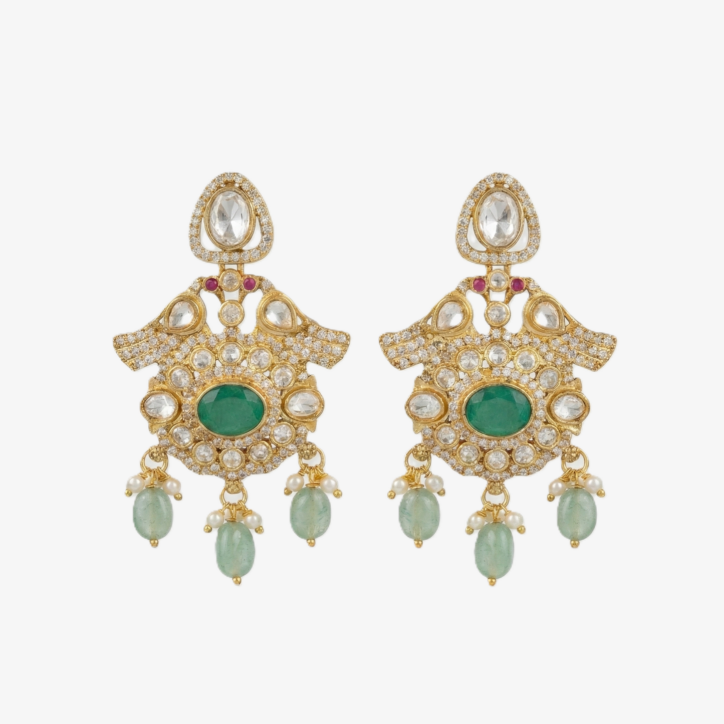 Majestic Emerald Kundan Charm
