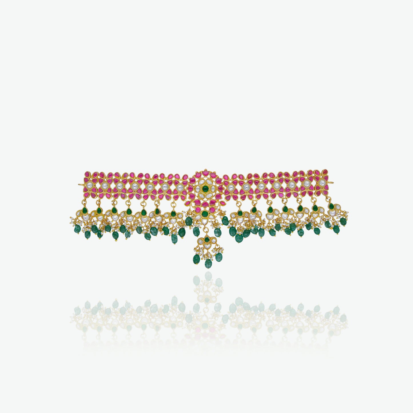 Floral Kundan Tassel Choker