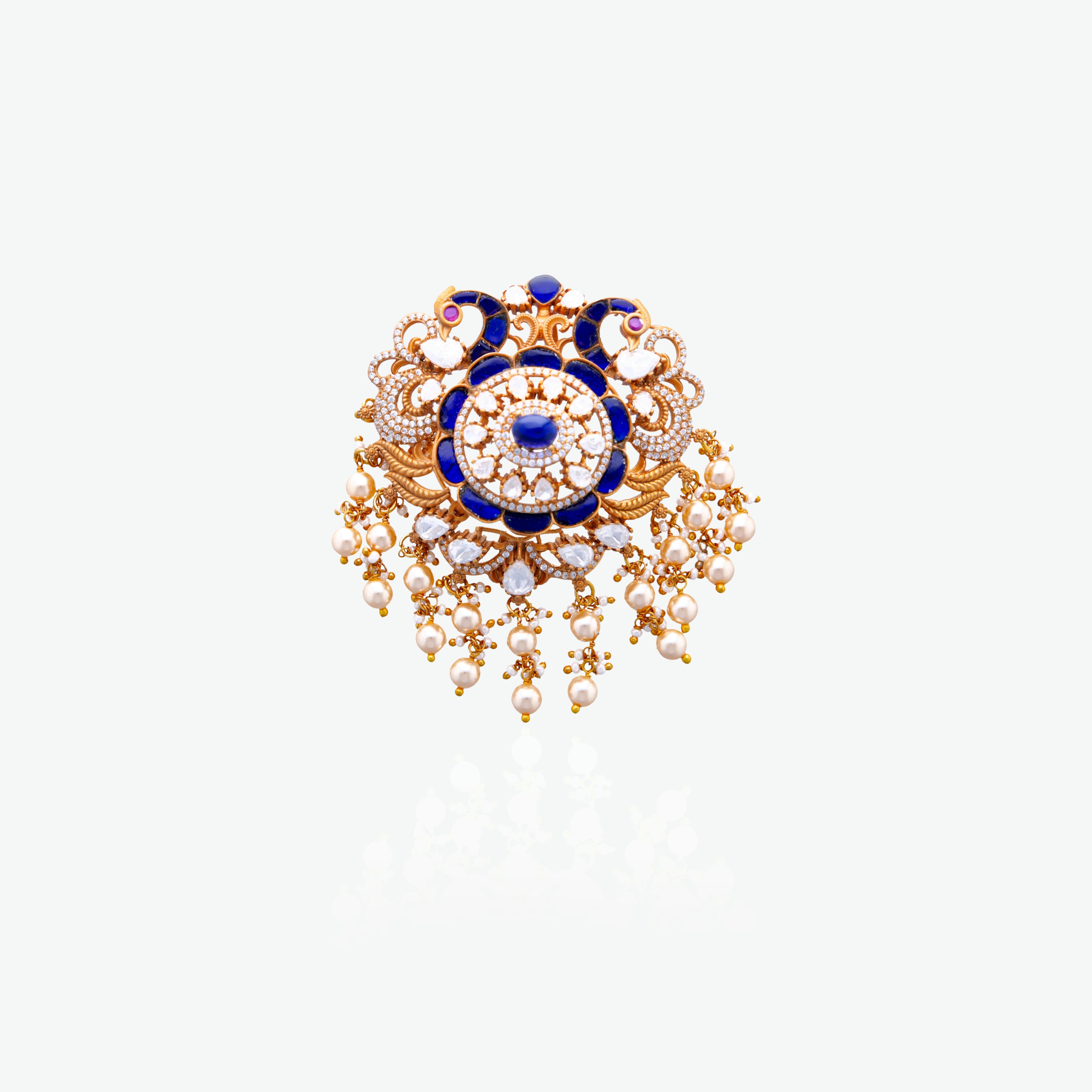 Royal Blue Moissanite Pendant Set