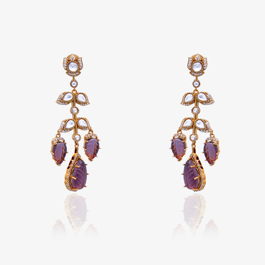 Violet Leaf Vine Earrings