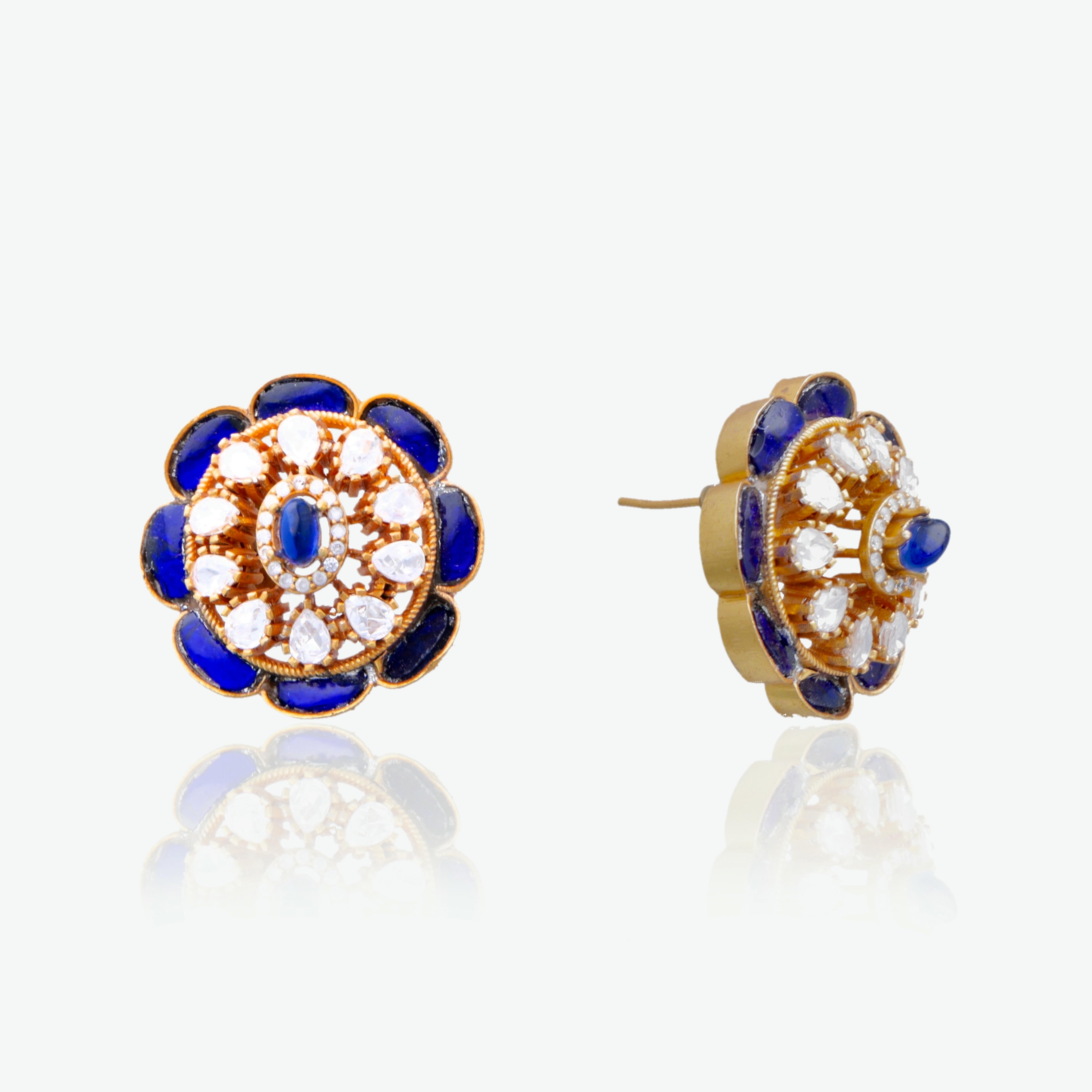 Royal Blue Moissanite Pendant Set