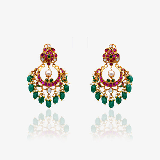 Ruby Emerald Jadau Chandbalis