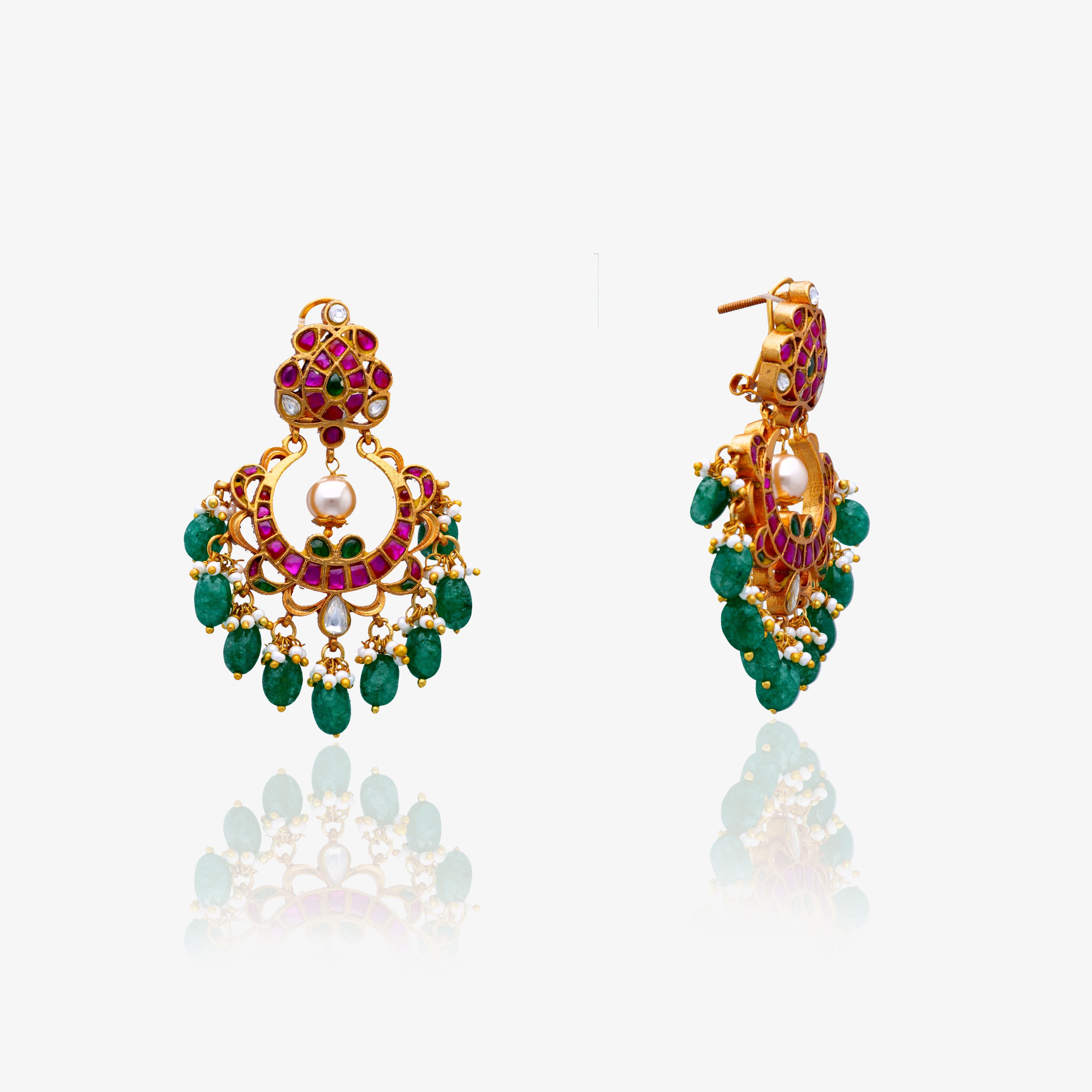 Ruby Emerald Jadau Chandbalis