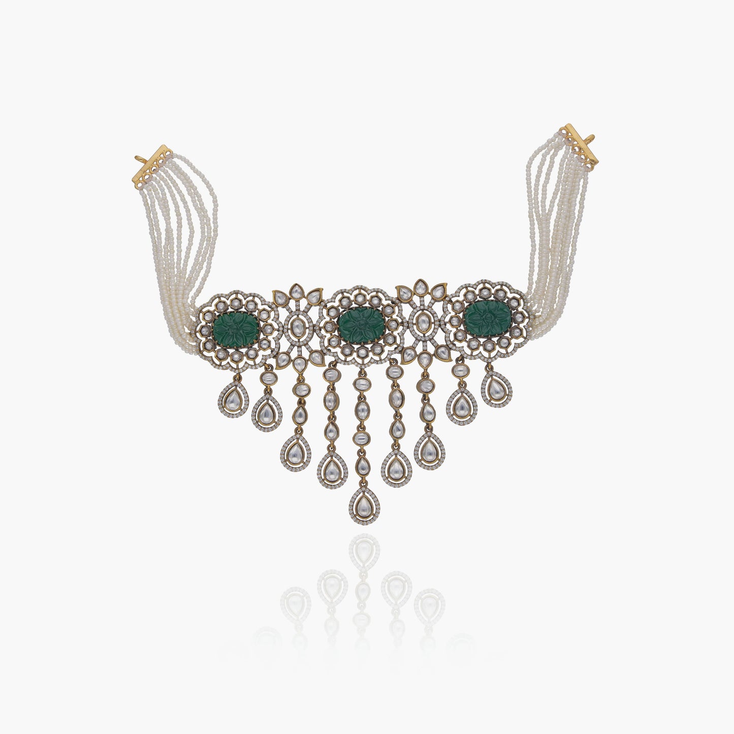 Royal Carved Stone Choker Set