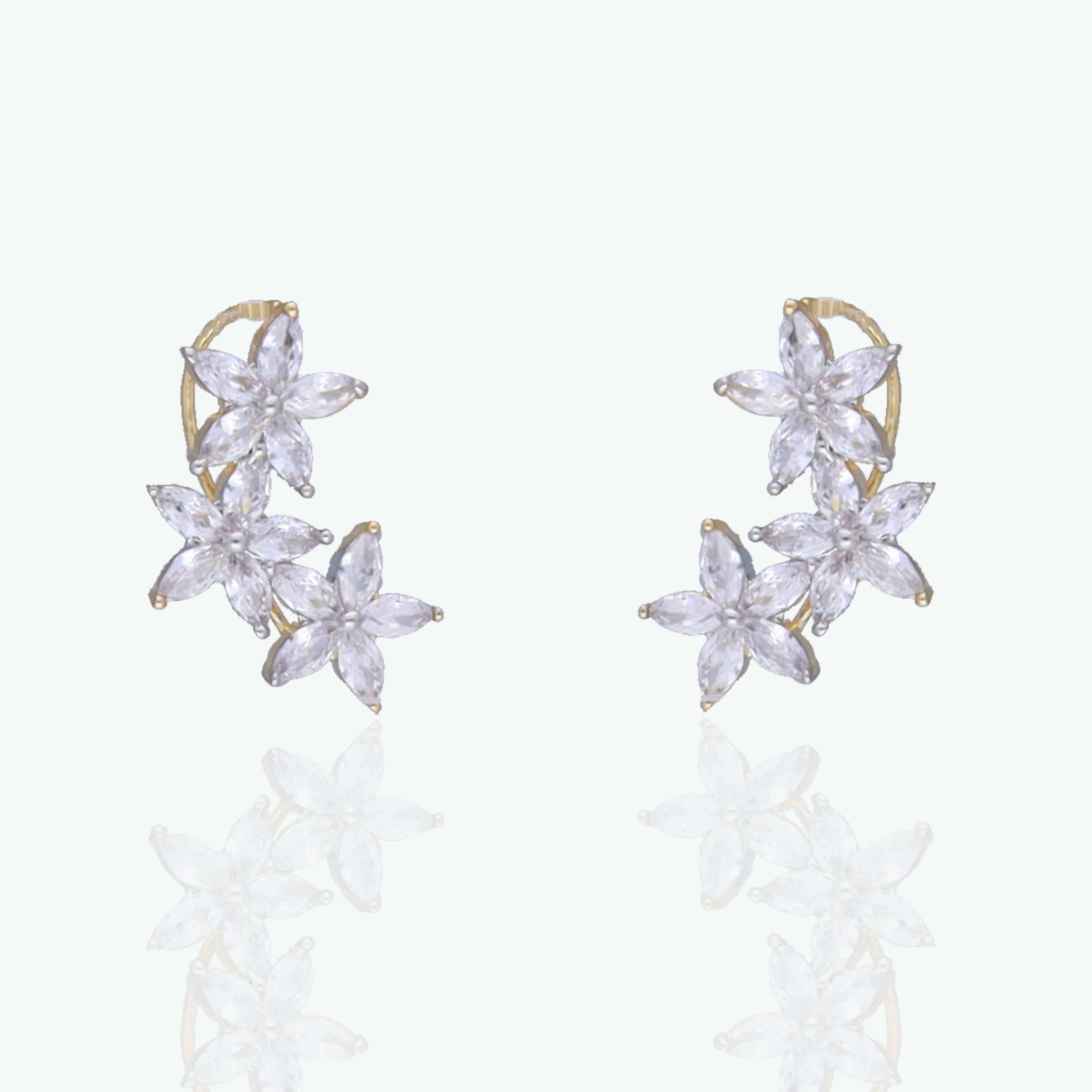 Blossom Sparkle Climber Earrings