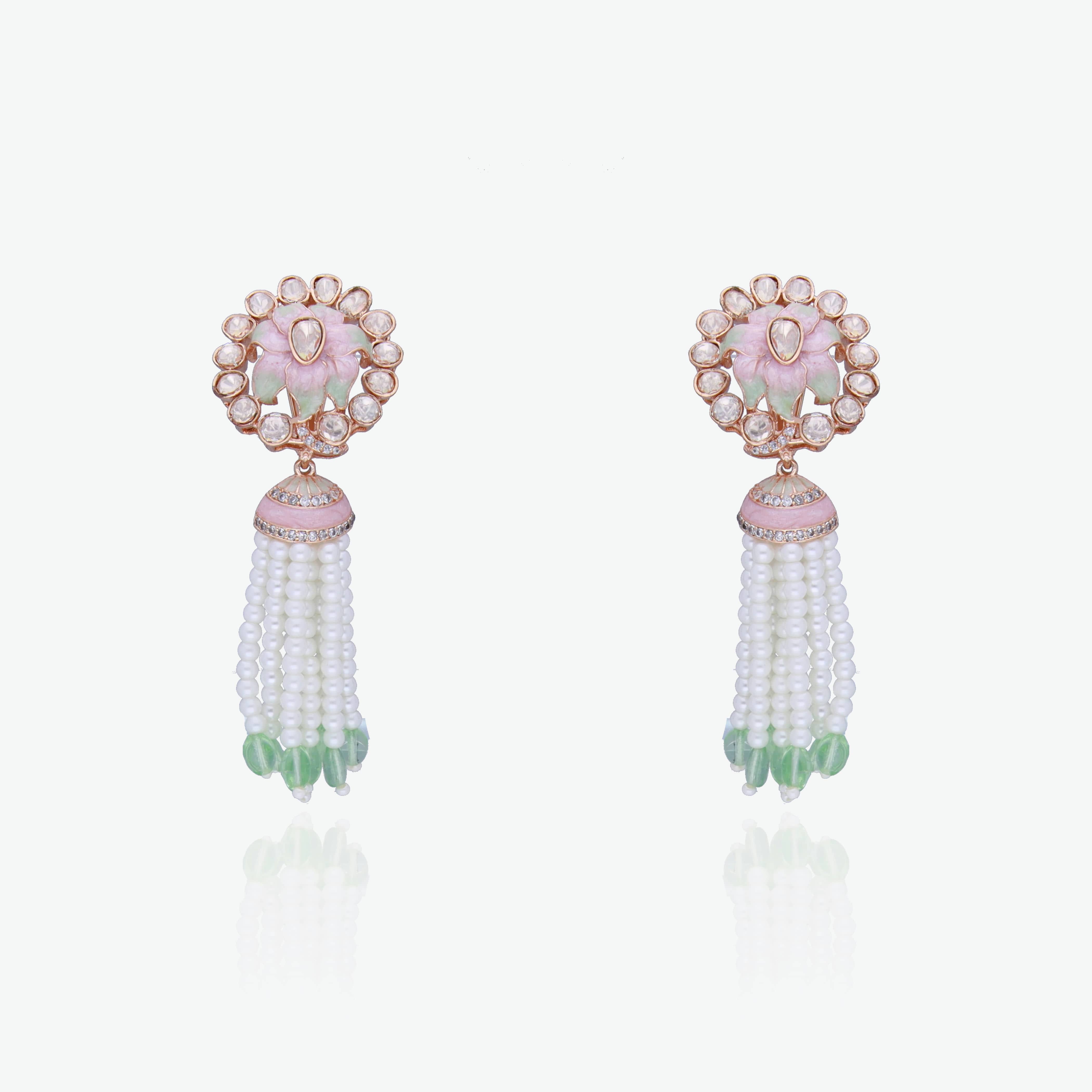 Lotus & Pearl Tassel Drops