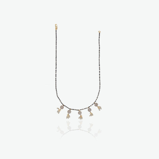Floral CZ Mangalsutra with Pearl Drops