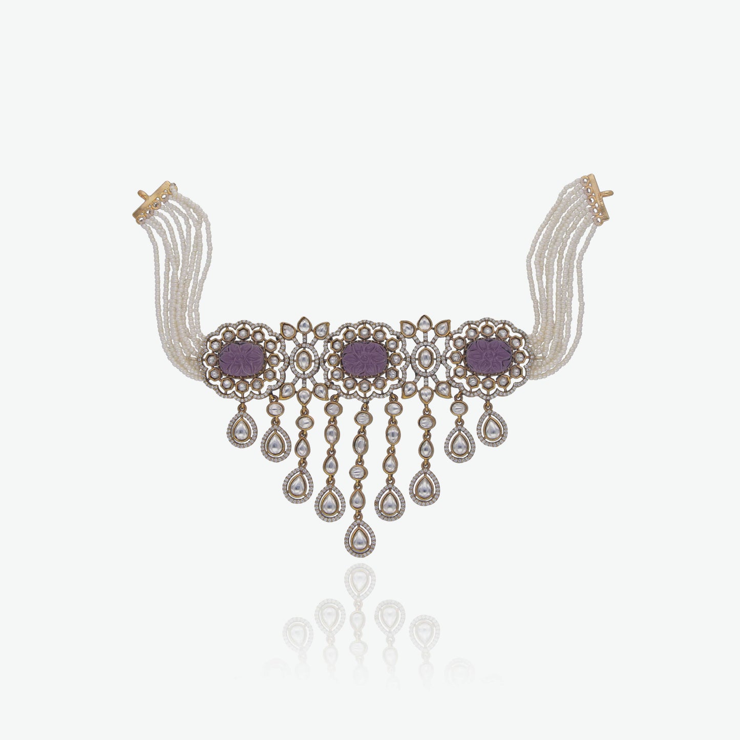 Royal Carved Stone Choker Set