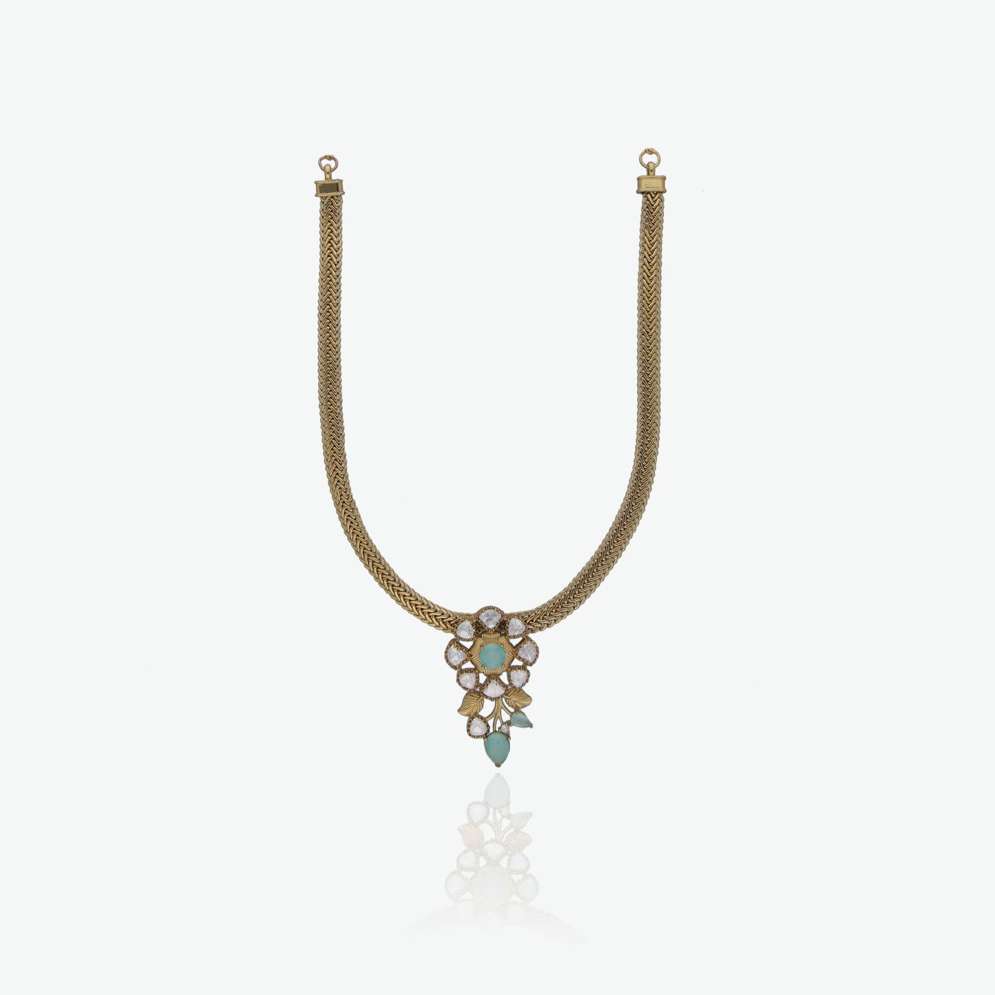 Floral Pendant Necklace Set