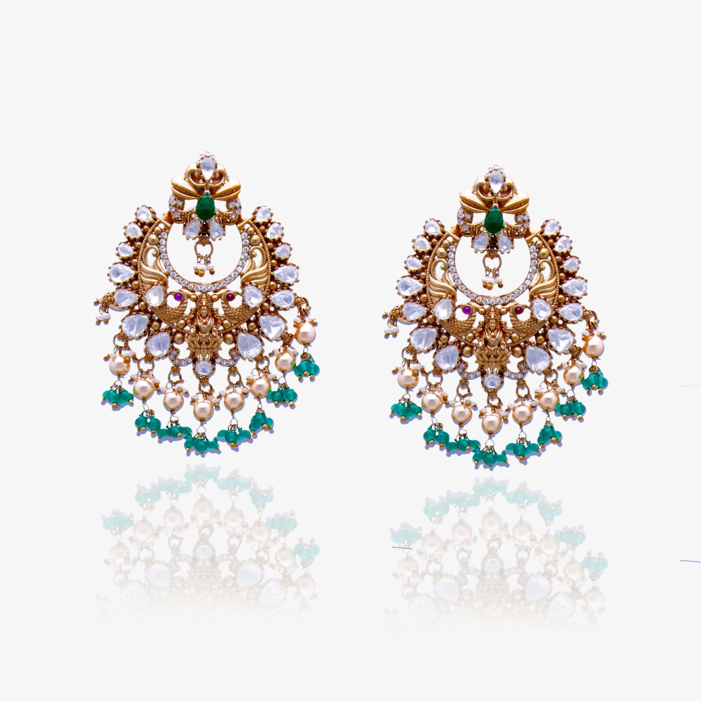 Moissanite & Emerald Royal Chandbalis