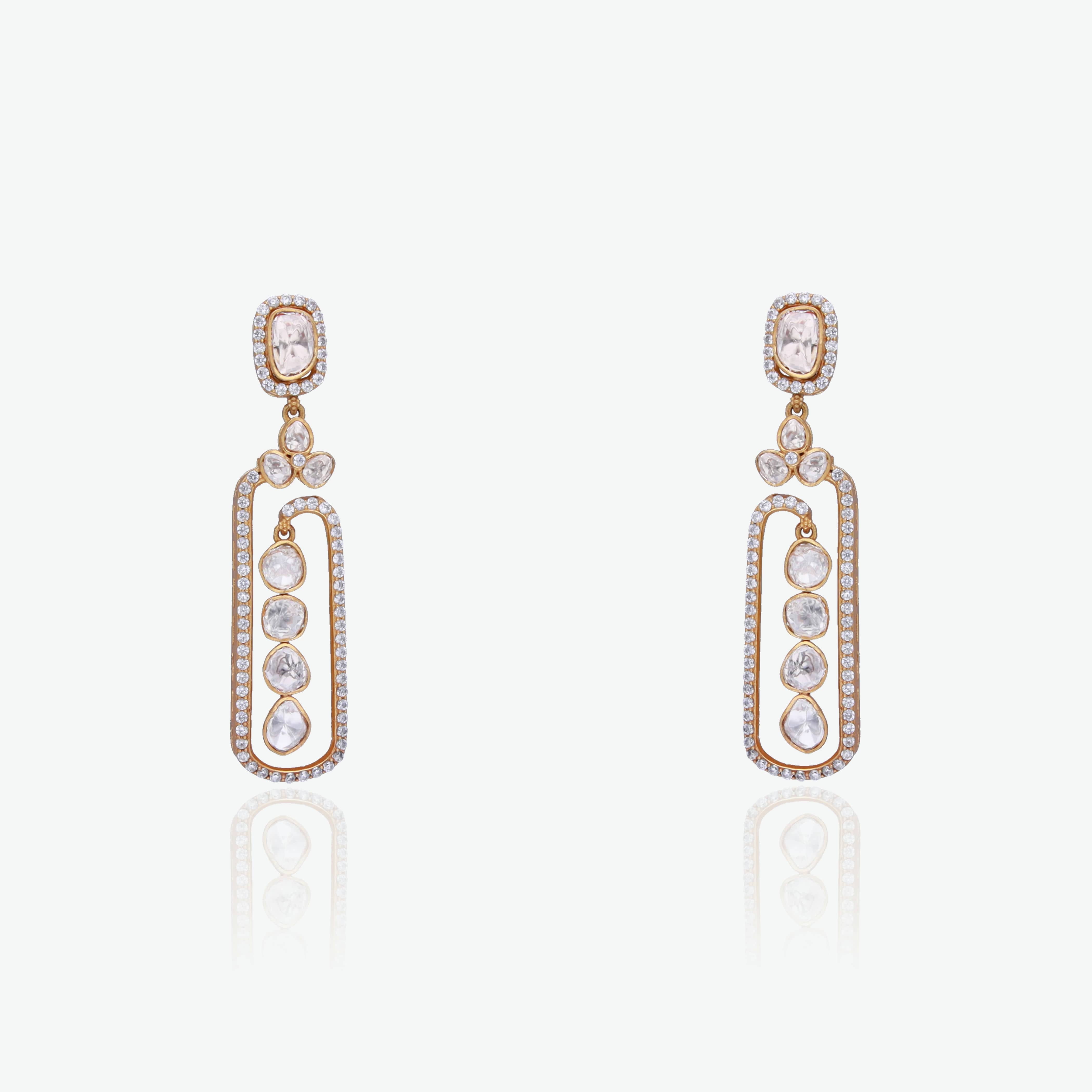 Radiant Polki CZ Frame Drops