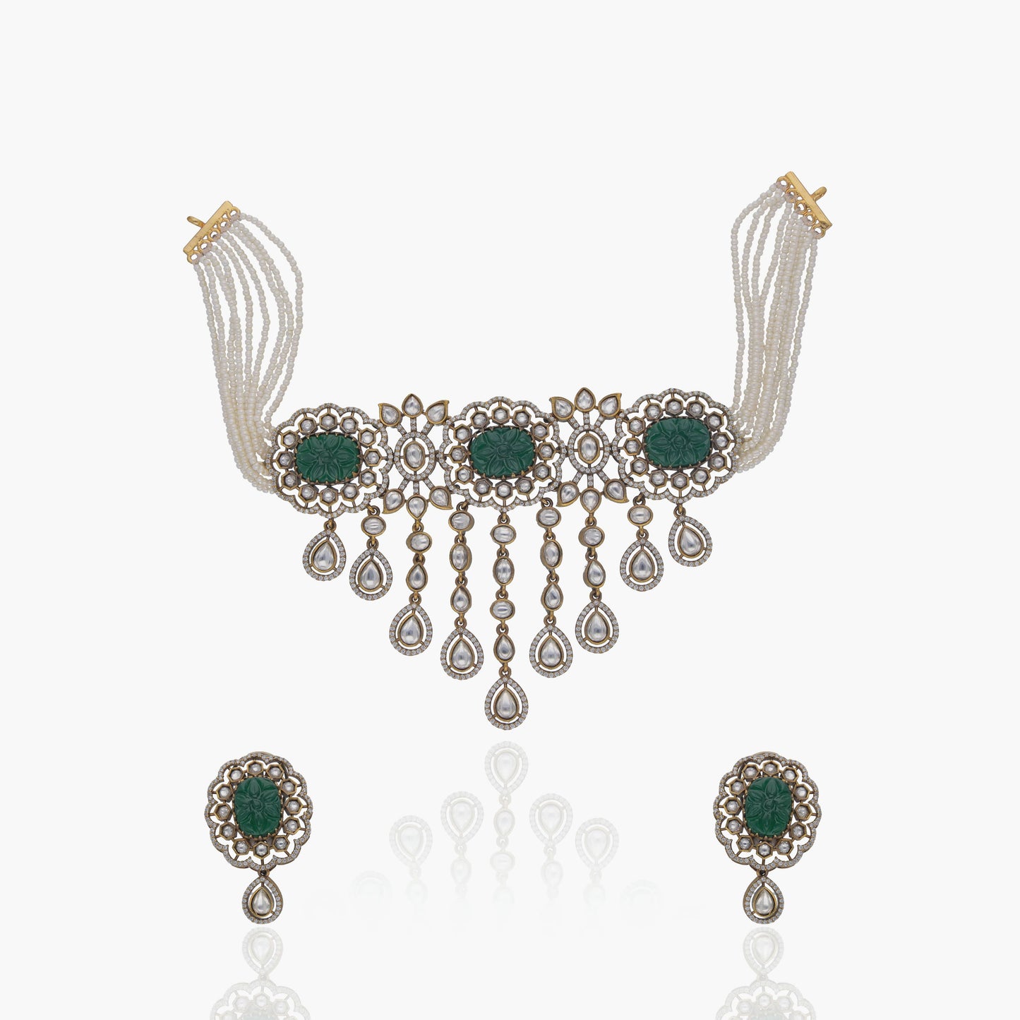 Royal Carved Stone Choker Set