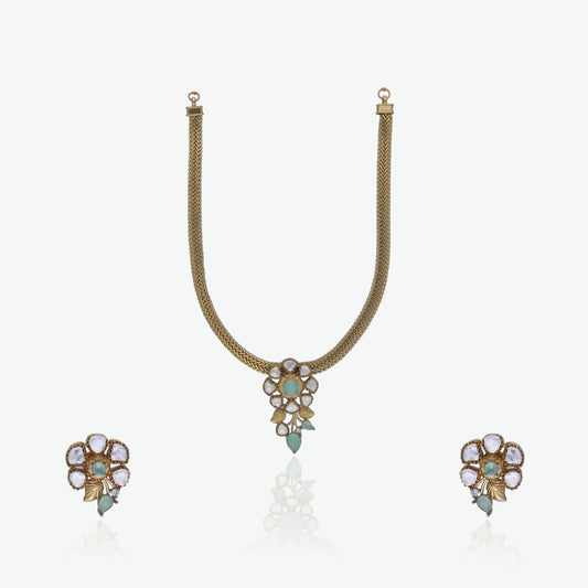 Floral Pendant Necklace Set