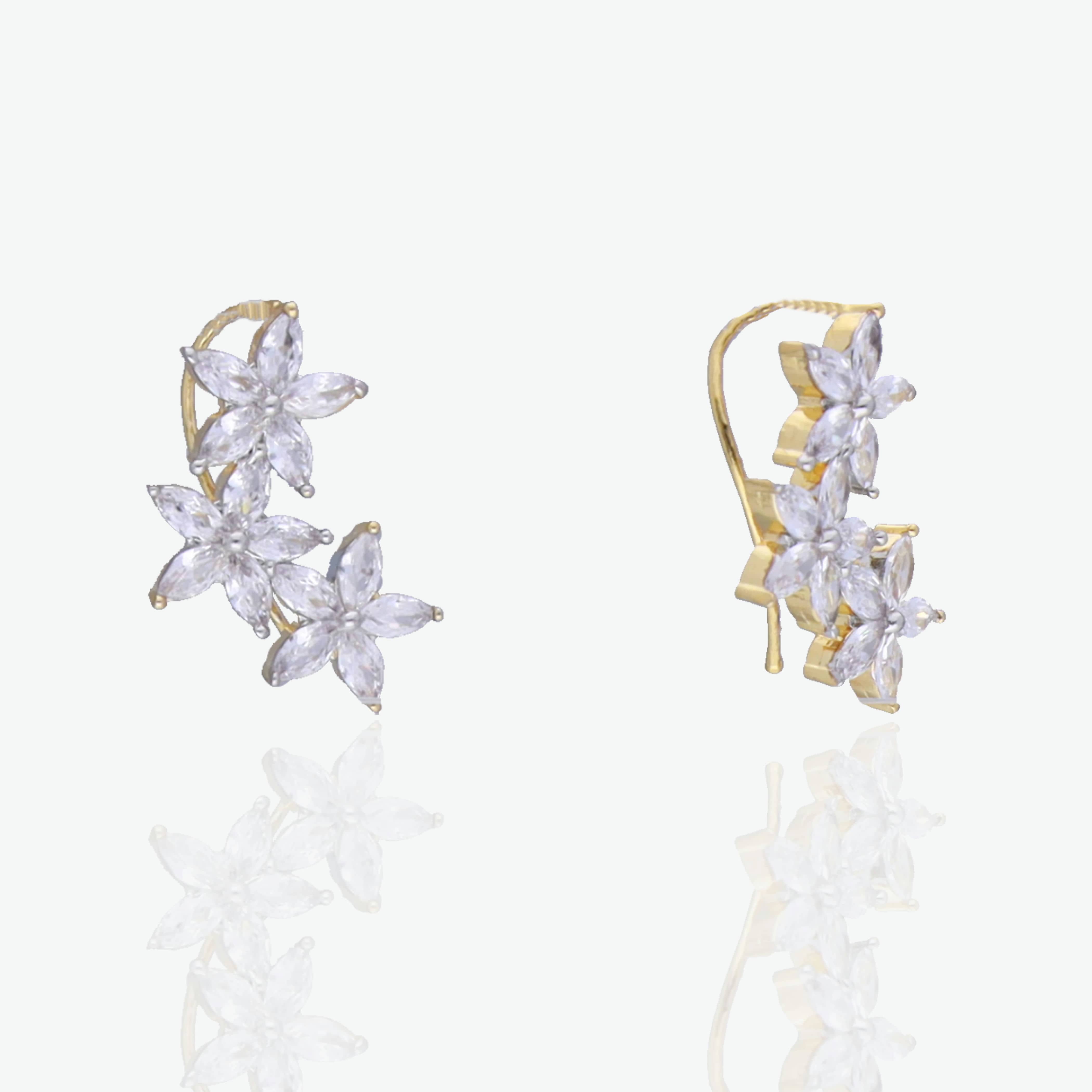 Blossom Sparkle Climber Earrings