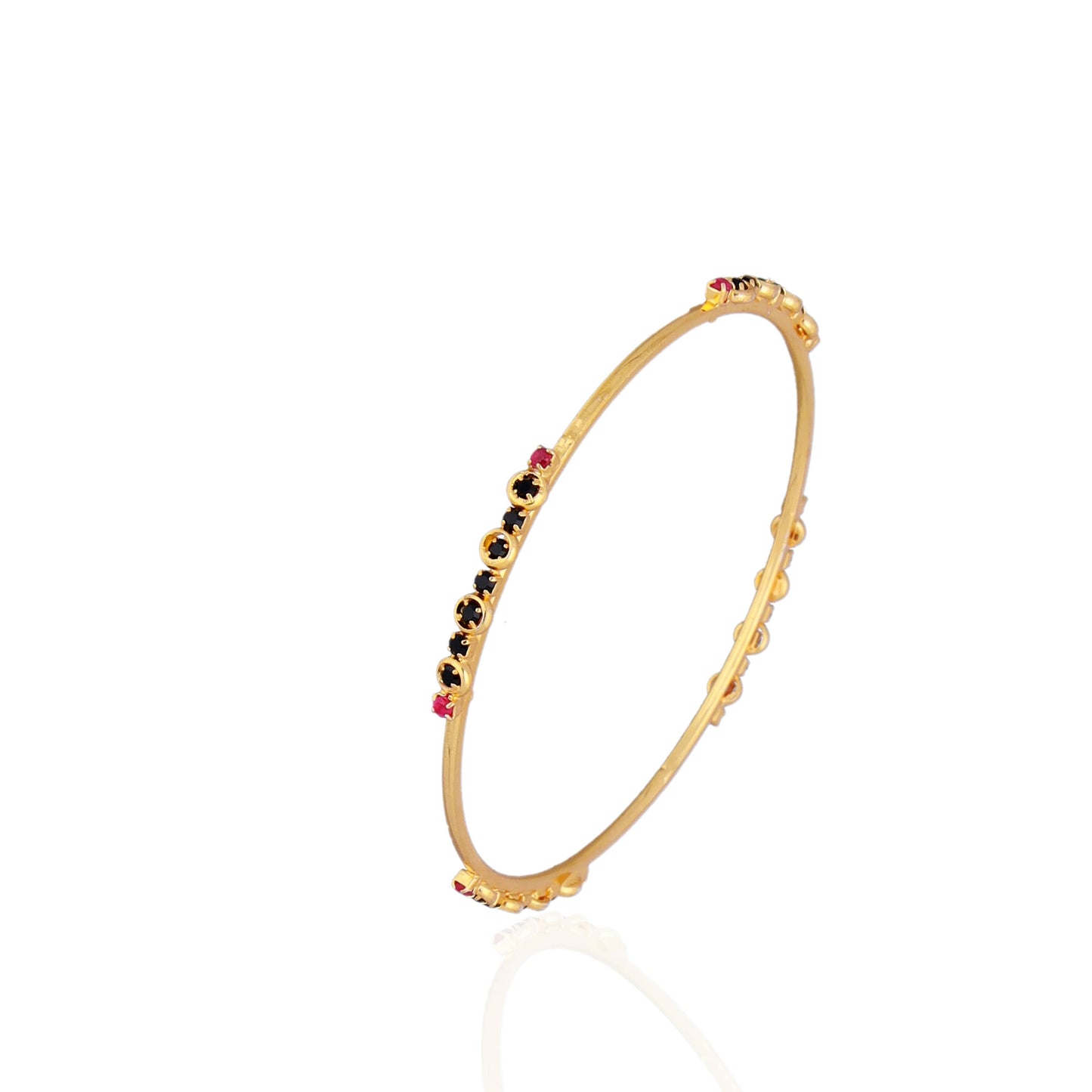 Bangles with Black & Ruby Stone Detailing