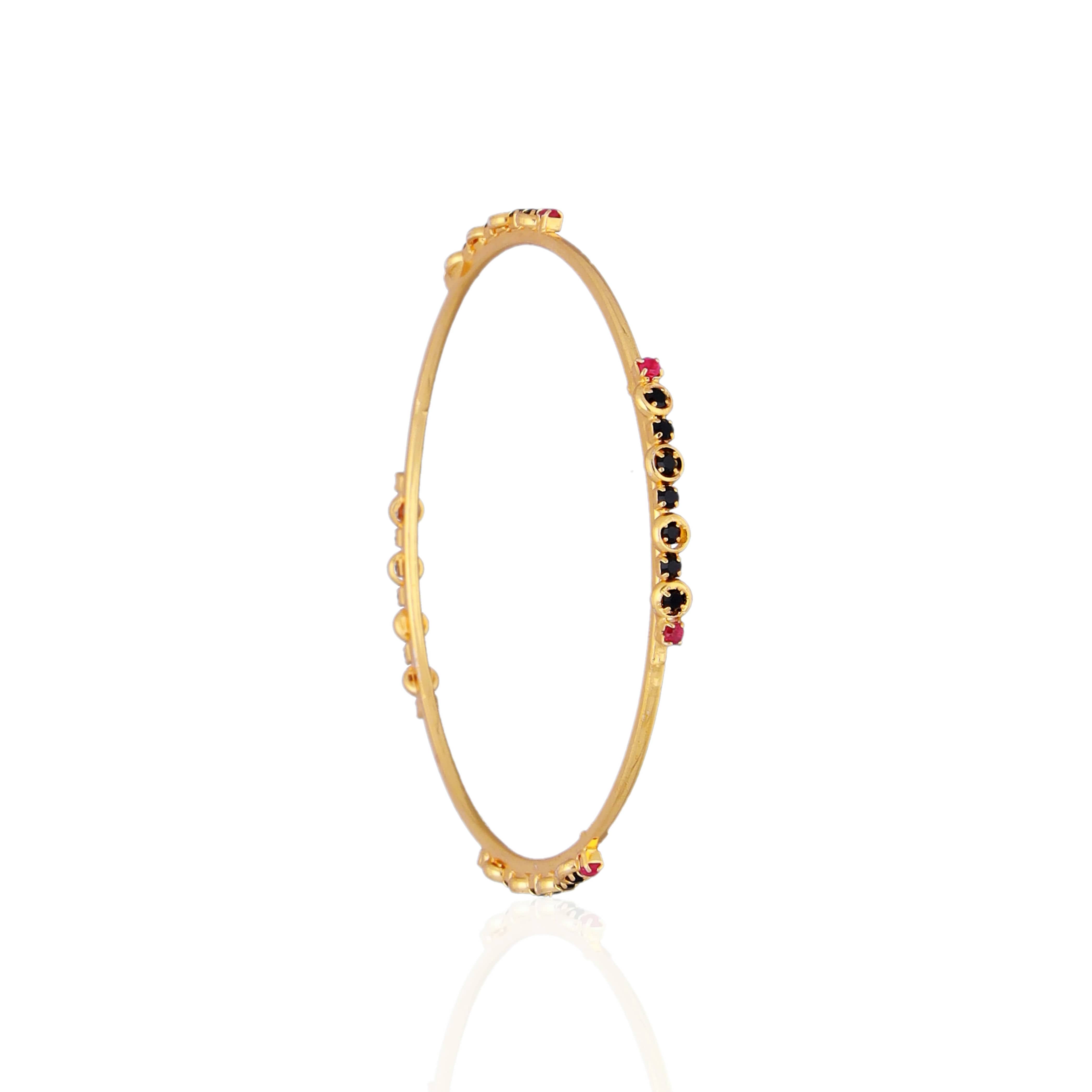 Bangles with Black & Ruby Stone Detailing