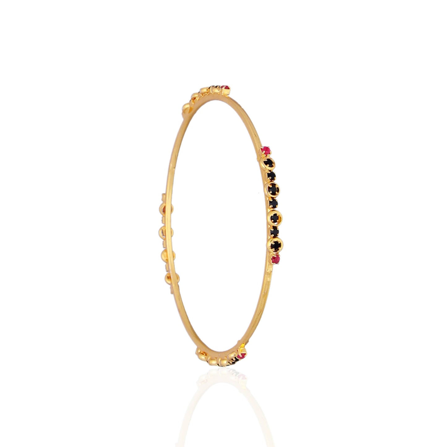 Bangles with Black & Ruby Stone Detailing
