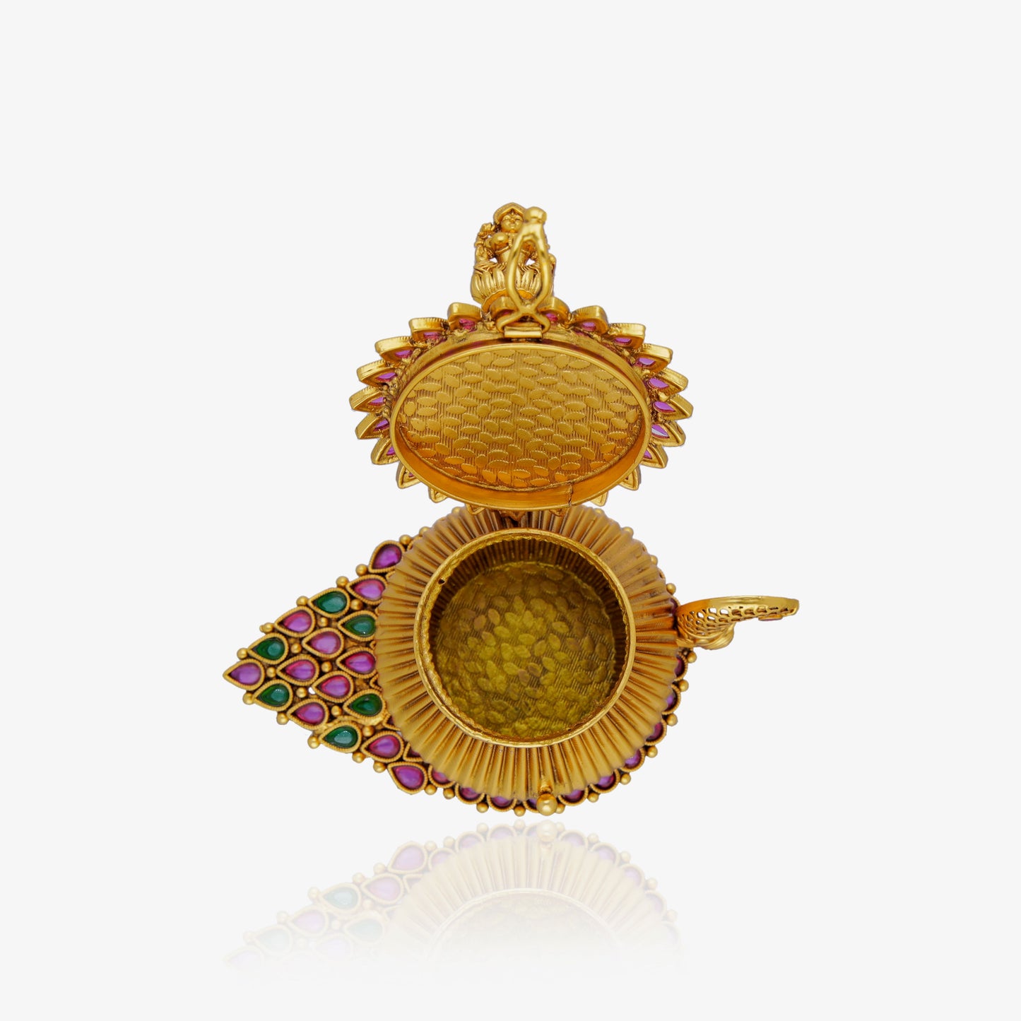 Lakshmi Peacock Kumkum Box