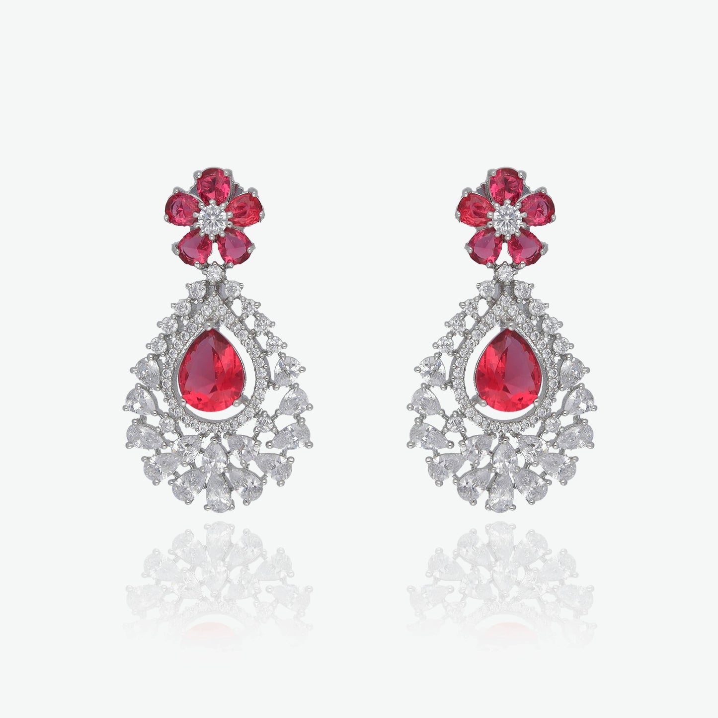 Ruby Crystal Necklace Set