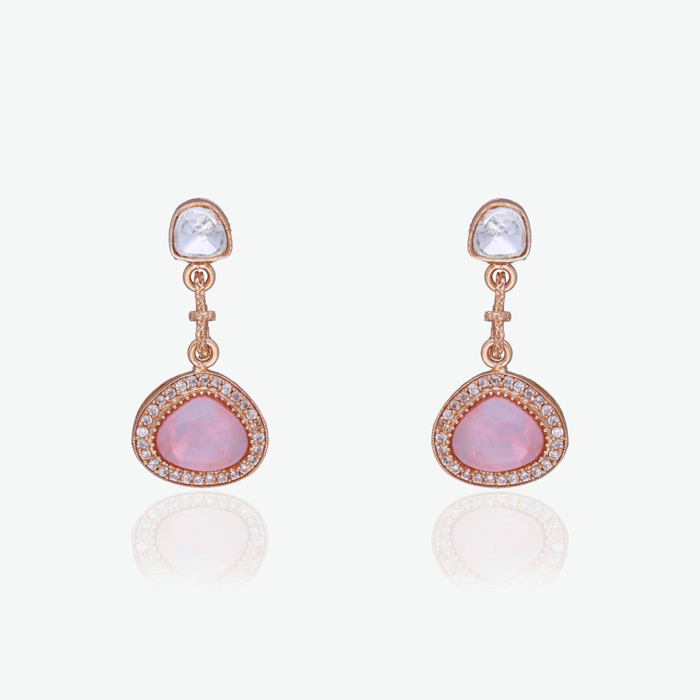 Blush Pink Stone CZ Necklace Set