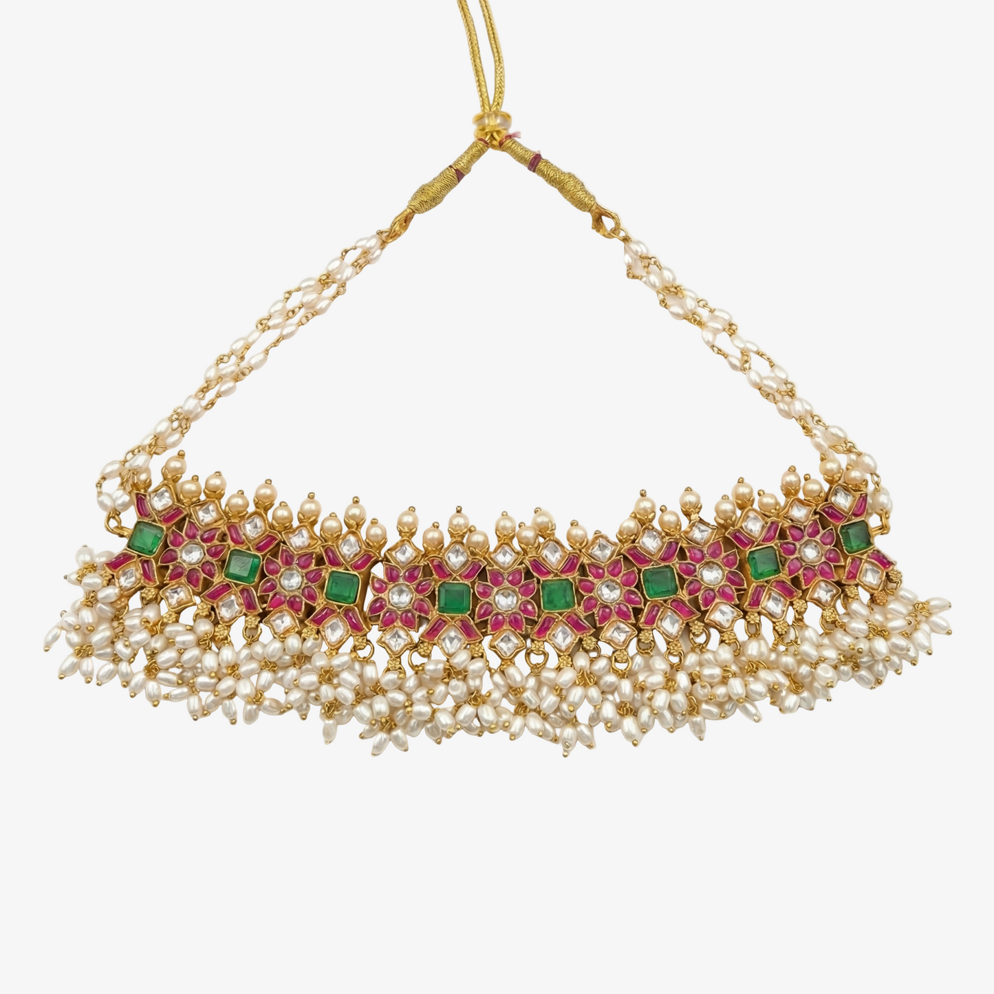 Emerald Ruby Pearl Festival Choker