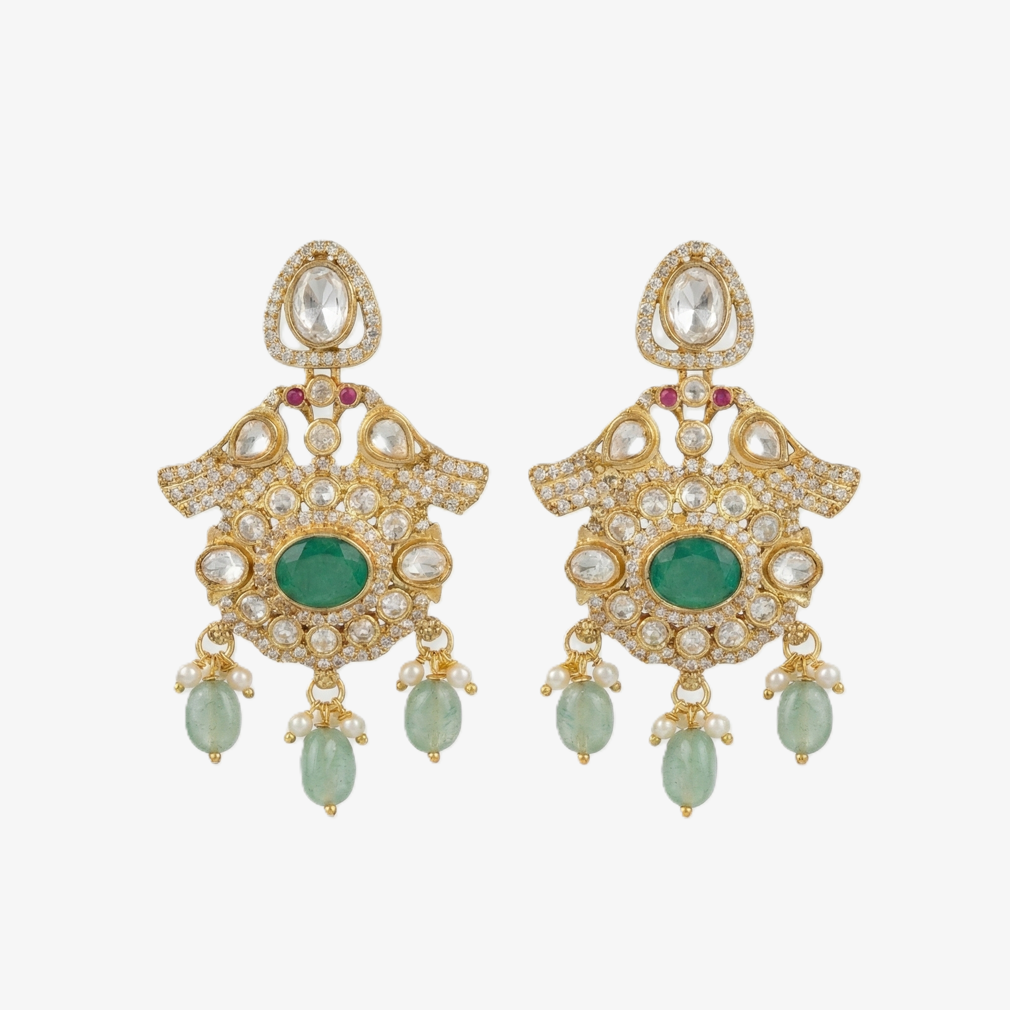 Majestic Emerald Kundan Charm