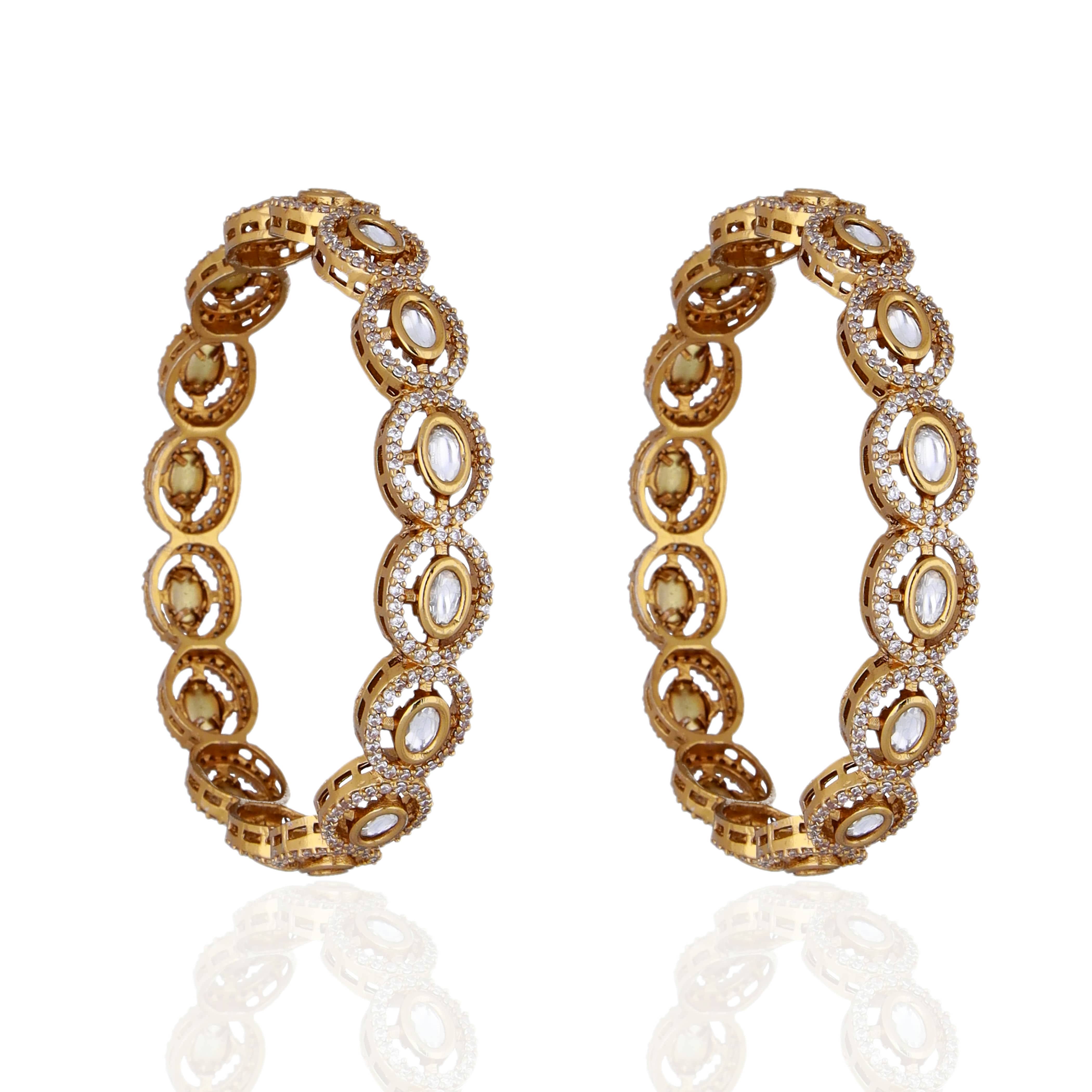 Victorian Polki Crystal Bangles