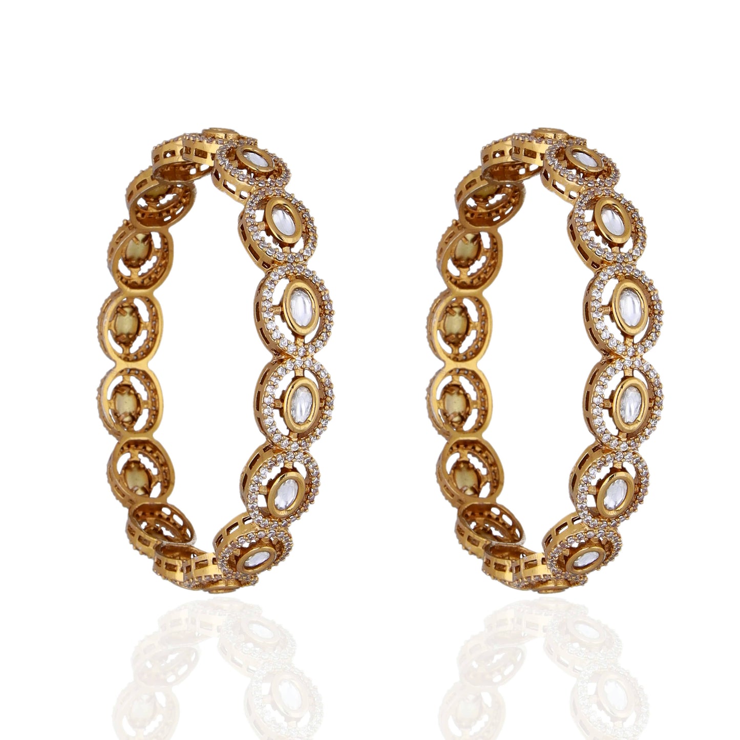 Victorian Polki Crystal Bangles