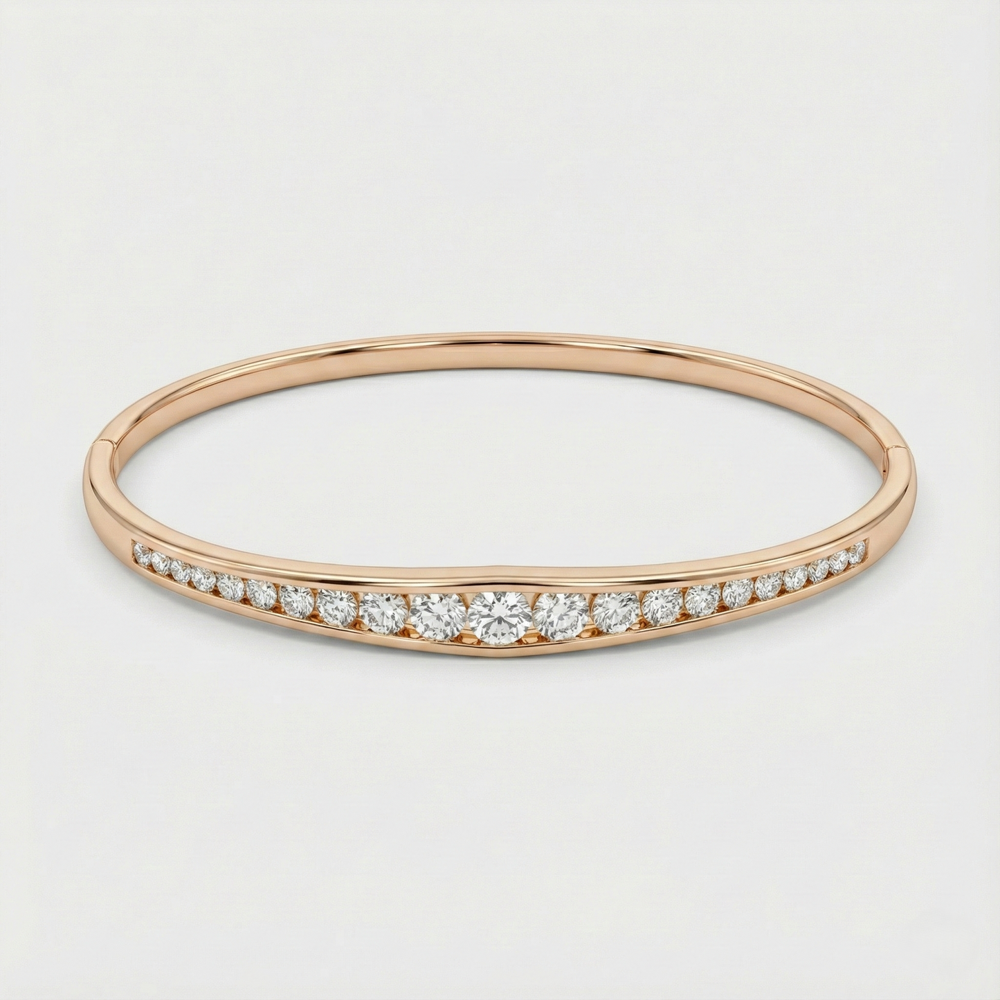 Rose Gold Graduated Crystal Line Bracelet