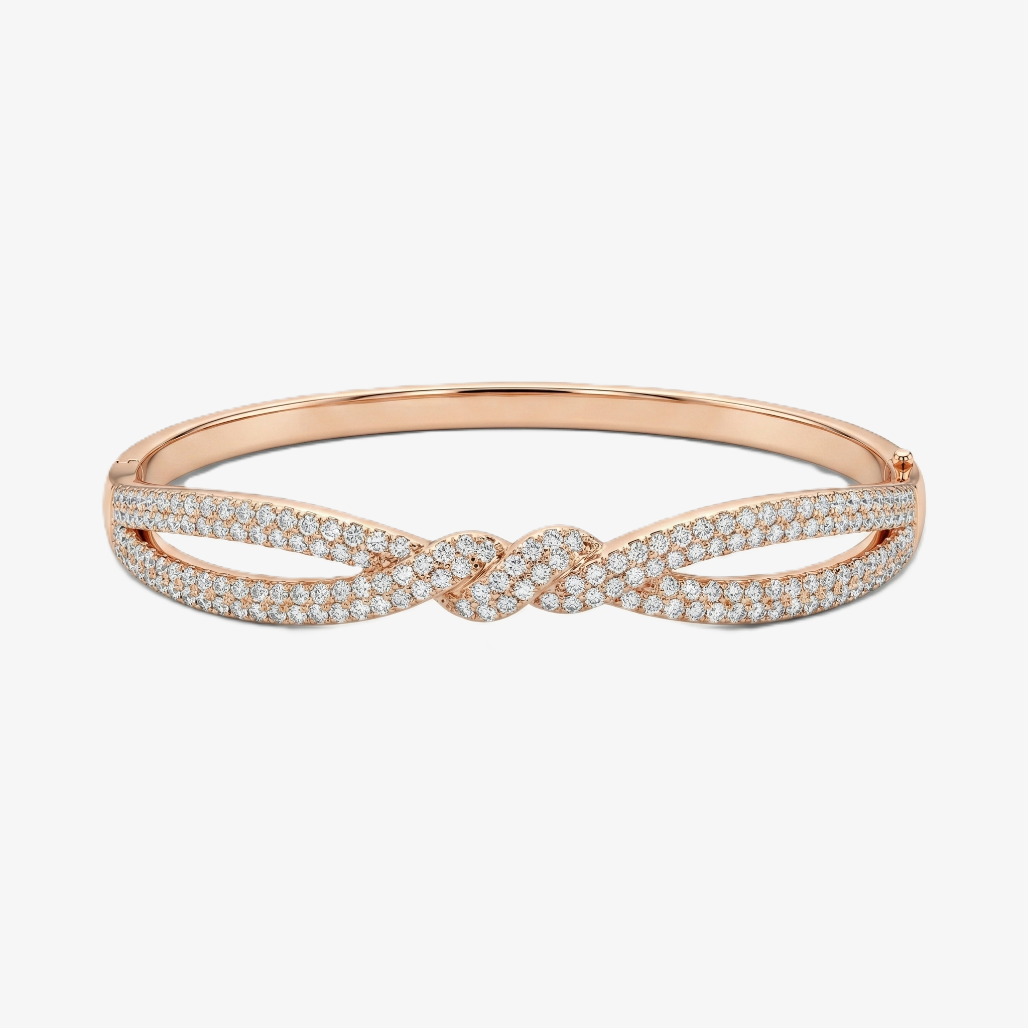 Rose Gold Infinity Twist Pave Bracelet