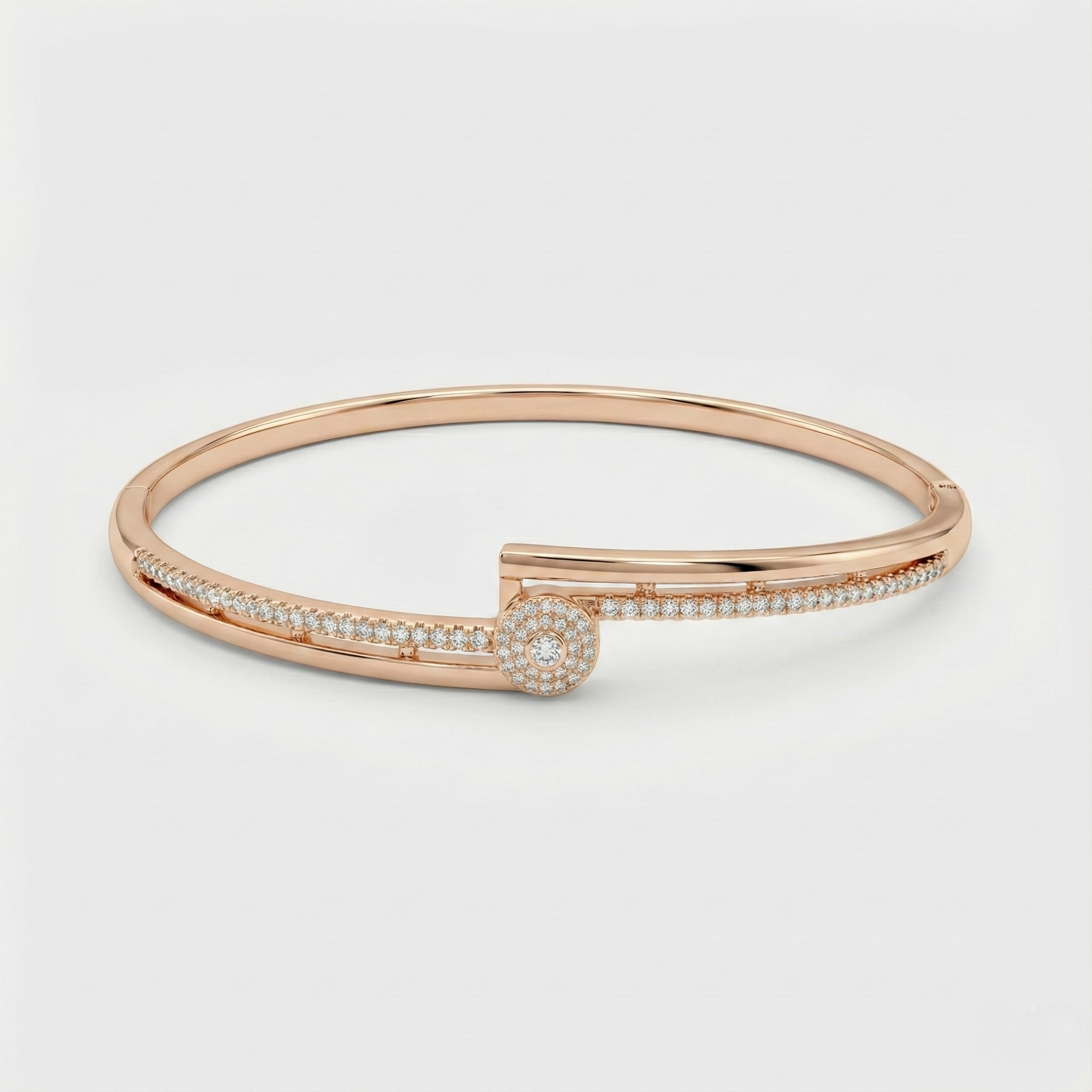 Rose Gold Nail Inspired Pave Cuff