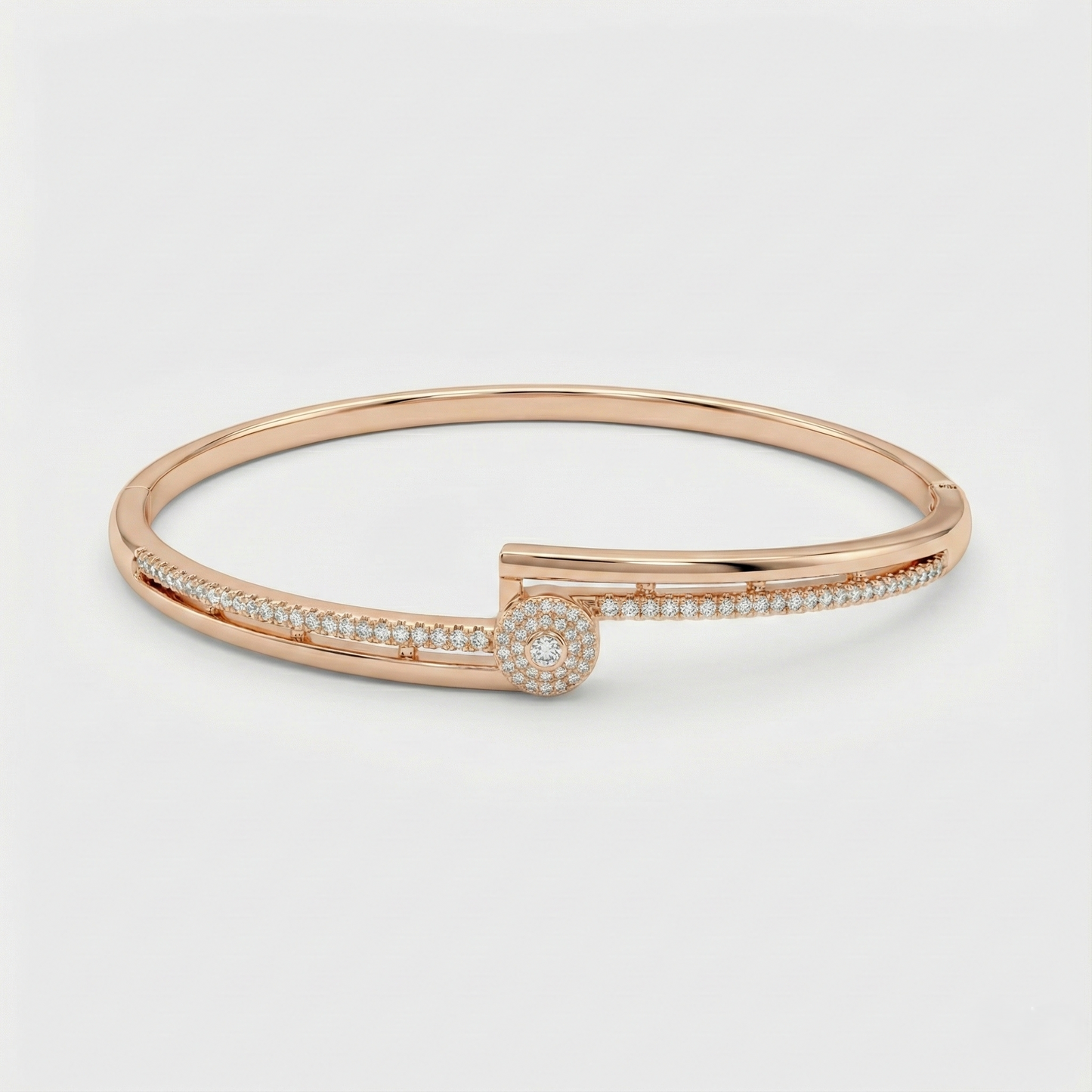 Rose Gold Nail Inspired Pave Cuff