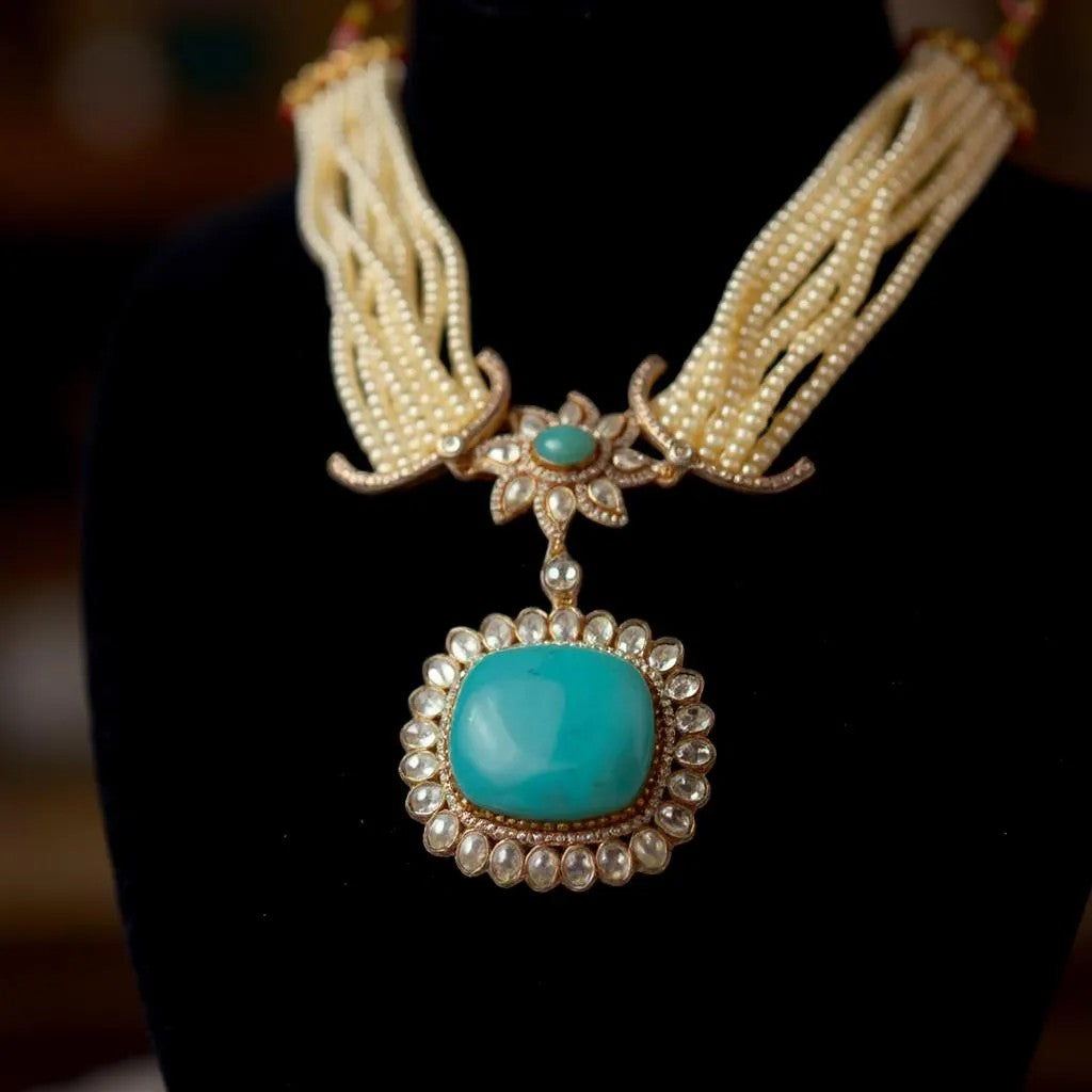 Blue Stone Necklace Set