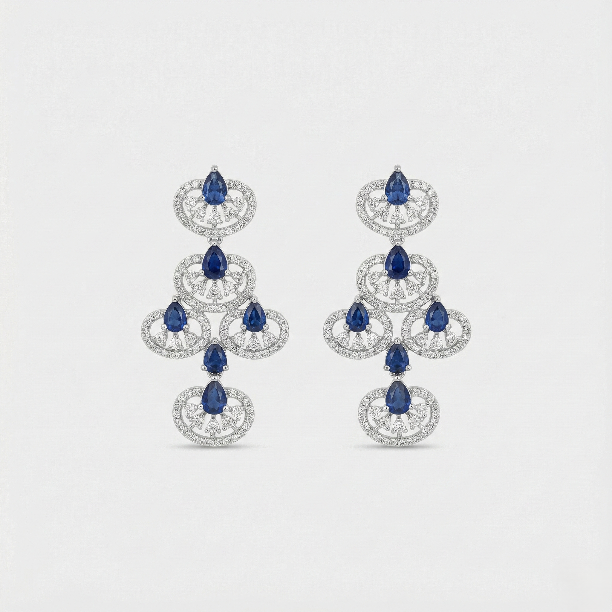 Midnight Sapphire CZ Cascade Set