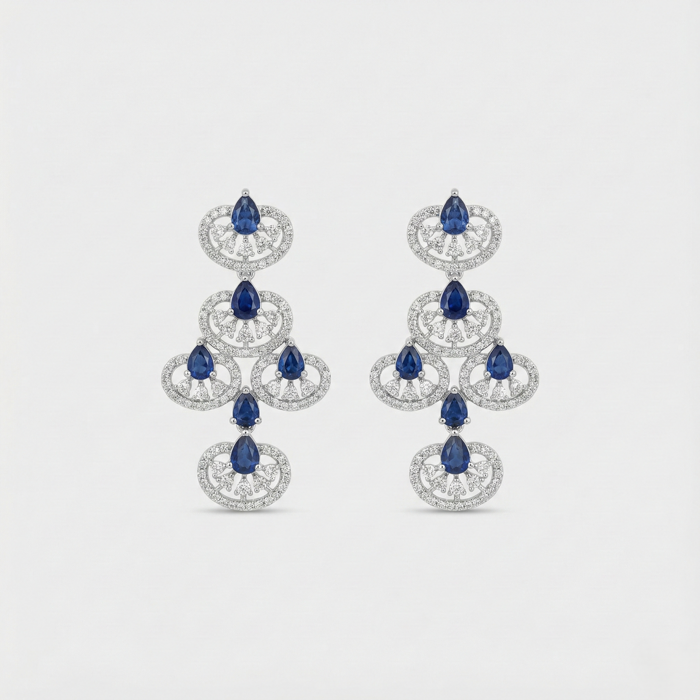 Midnight Sapphire CZ Cascade Set