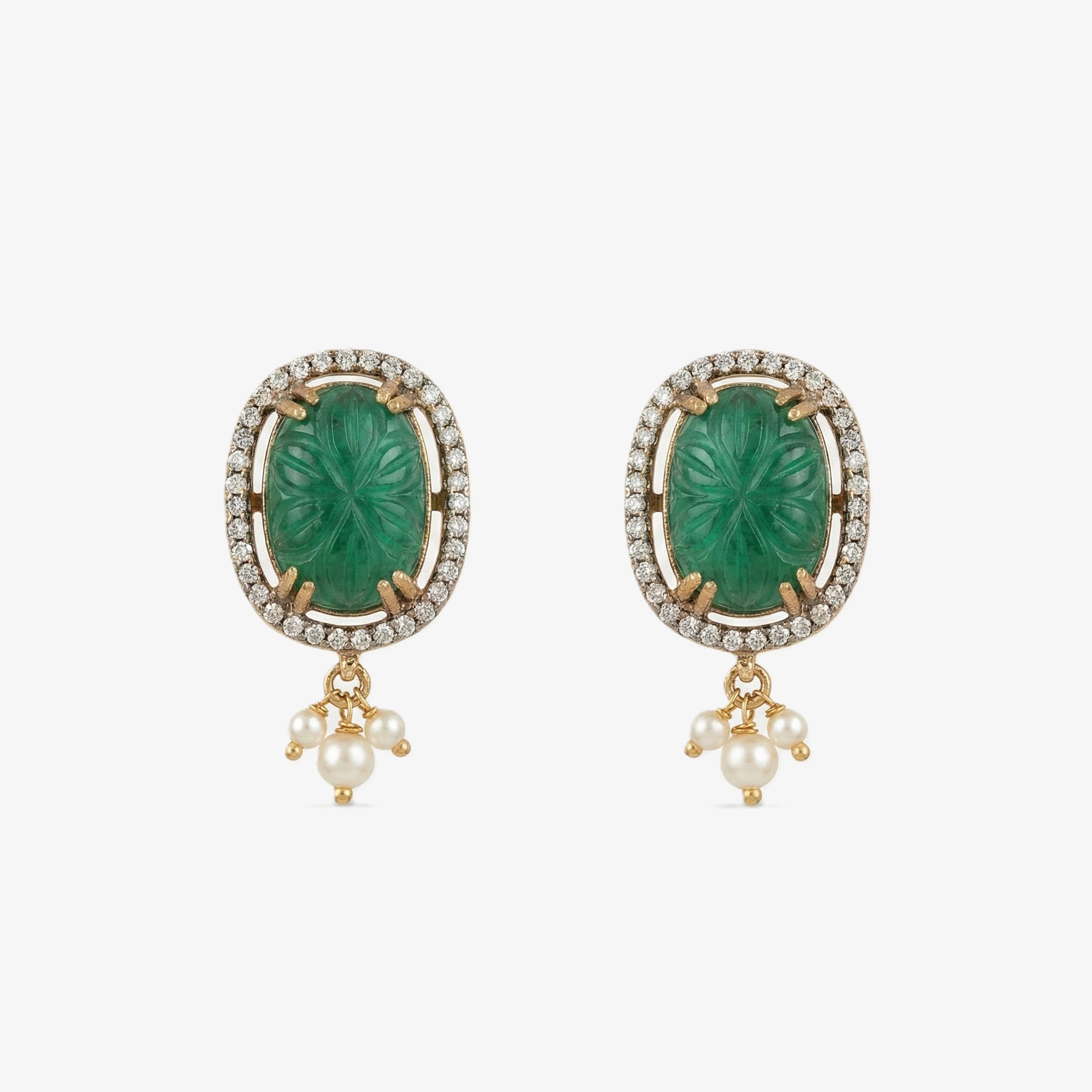 Emerald Lotus Heritage Pendant Set