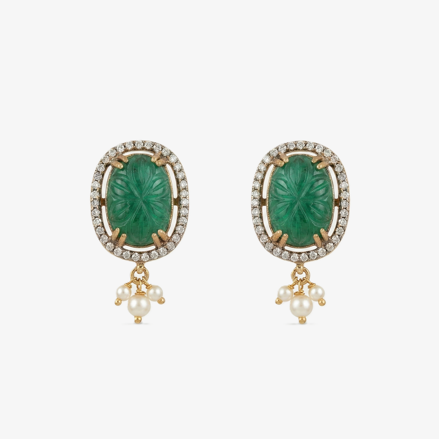 Emerald Lotus Heritage Pendant Set
