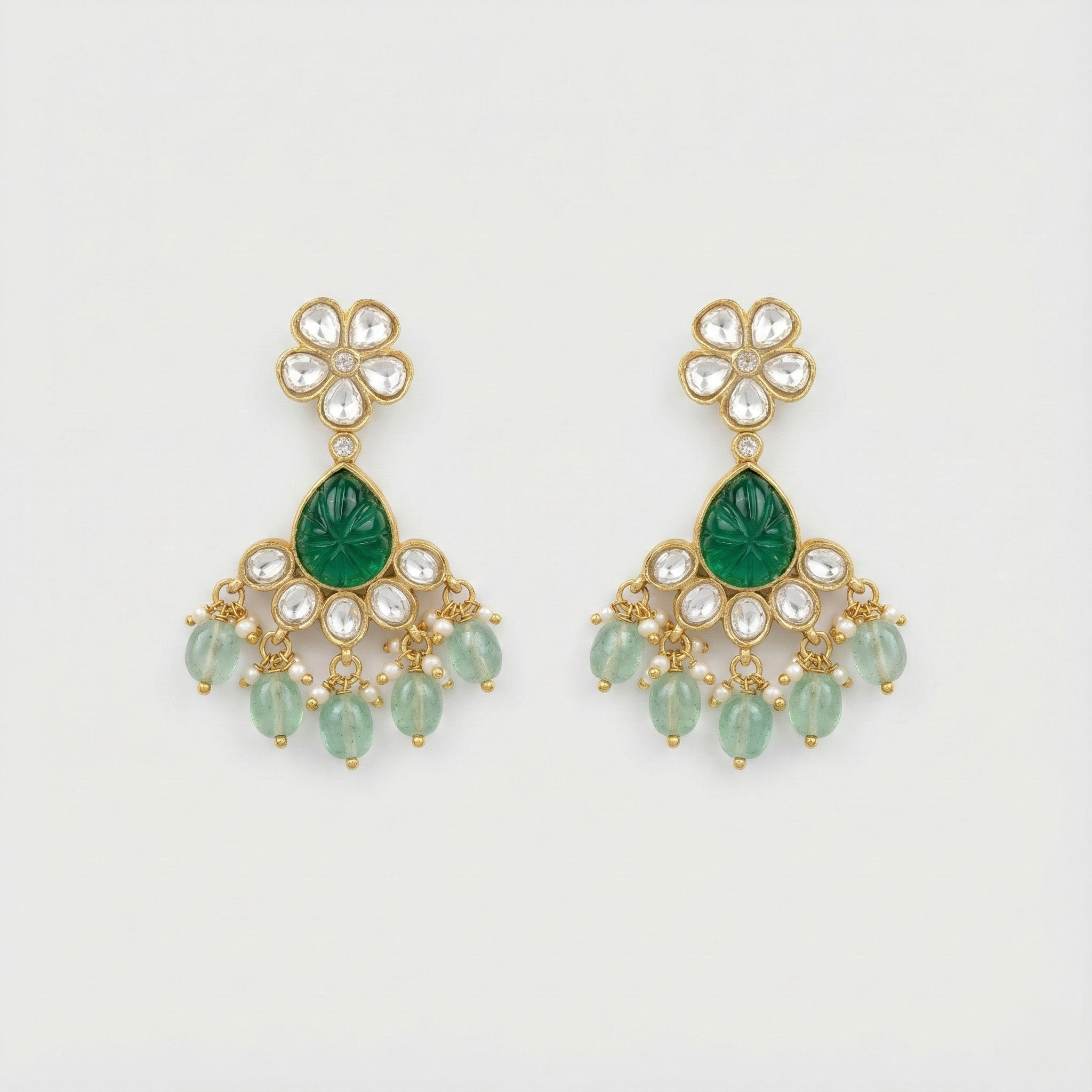 Garden Bloom Pastel Kundan Set