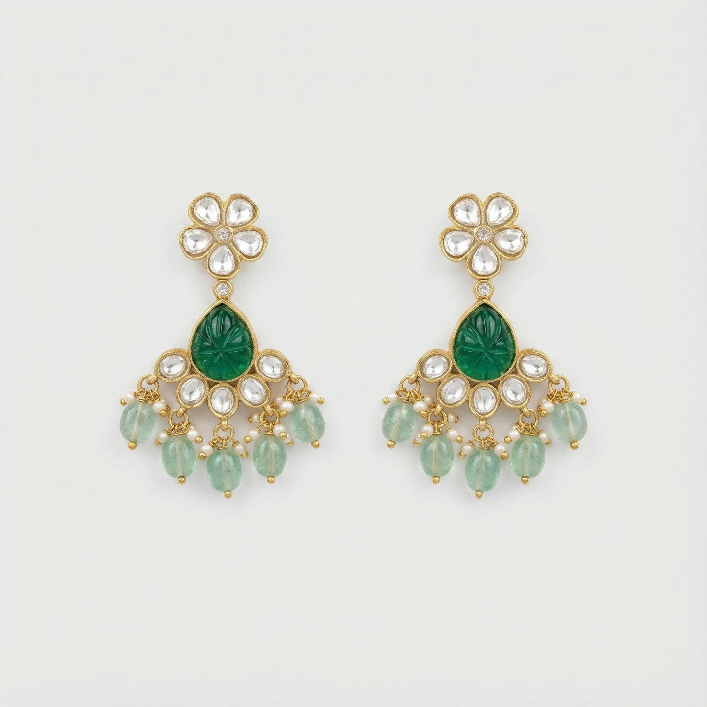 Garden Bloom Pastel Kundan Set