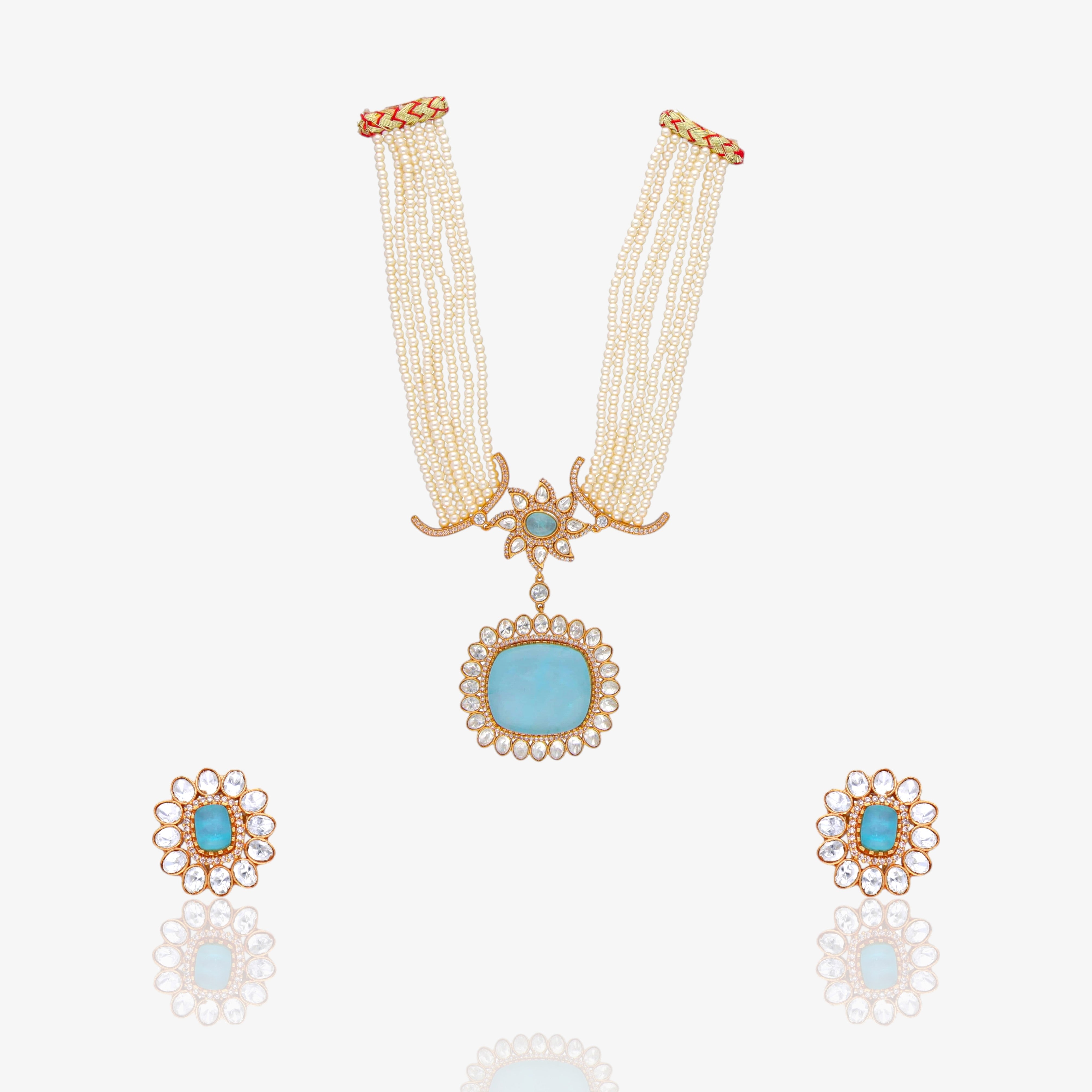 Blue Stone Necklace Set