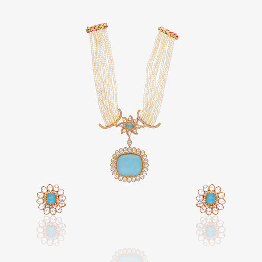 Blue Stone Necklace Set