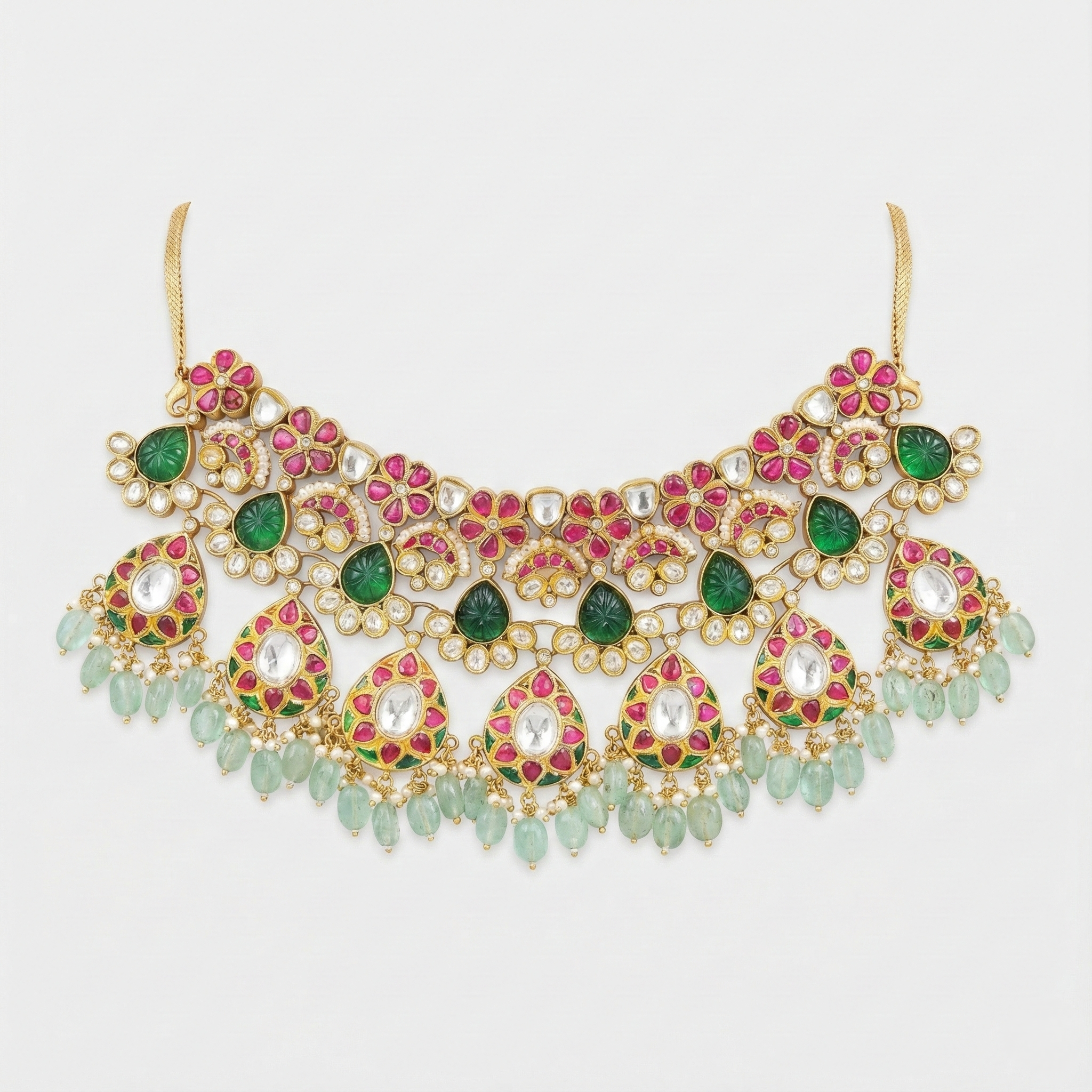 Garden Bloom Pastel Kundan Set