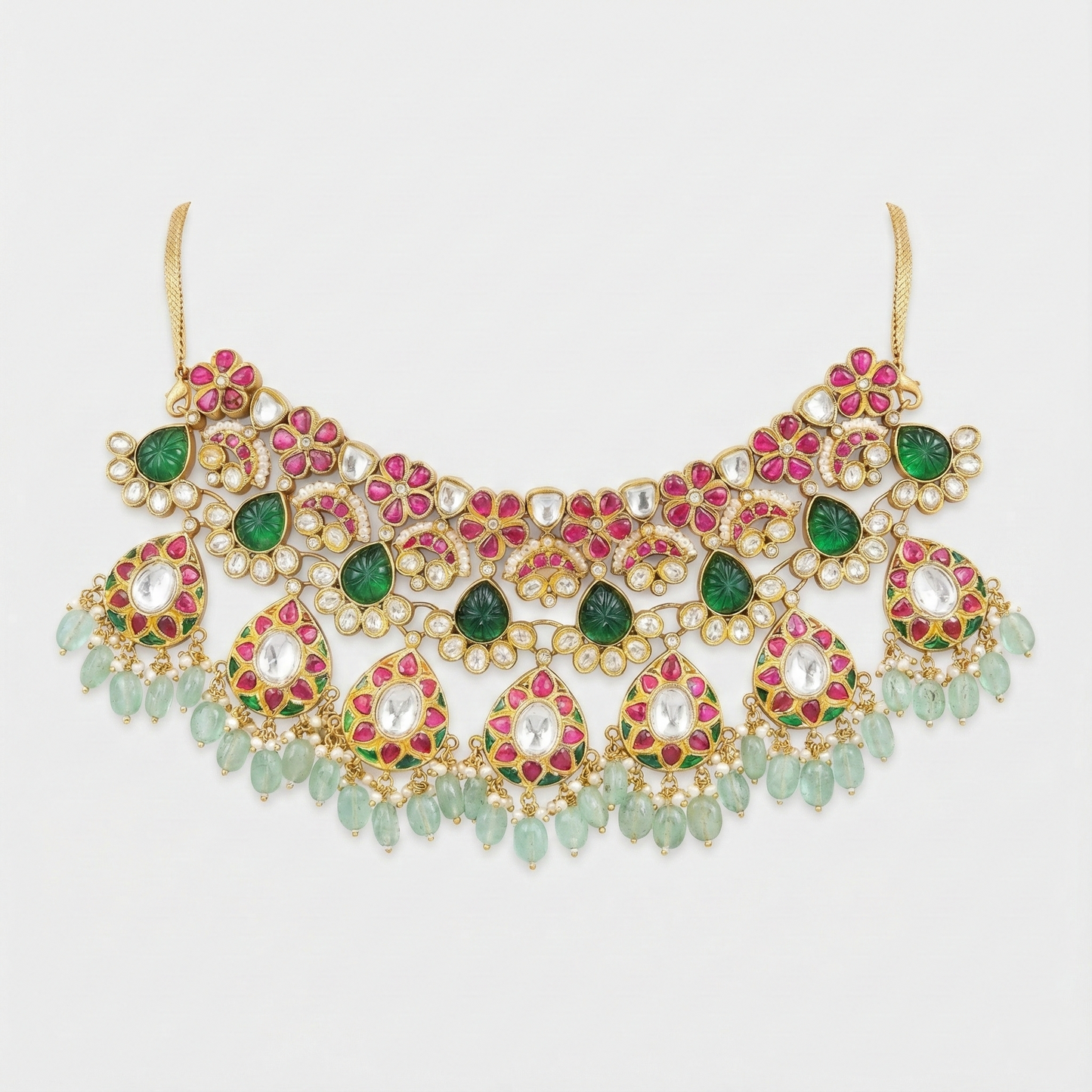 Garden Bloom Pastel Kundan Set
