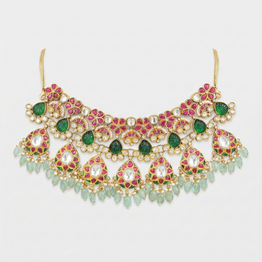 Garden Bloom Pastel Kundan Set