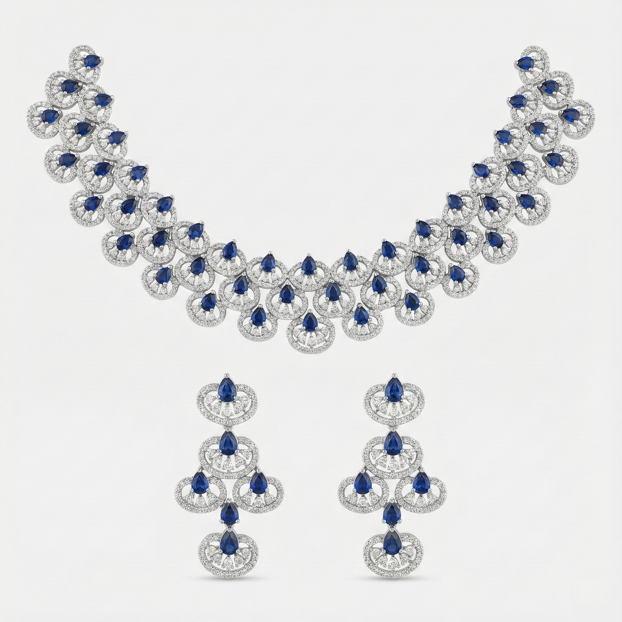 Midnight Sapphire CZ Cascade Set