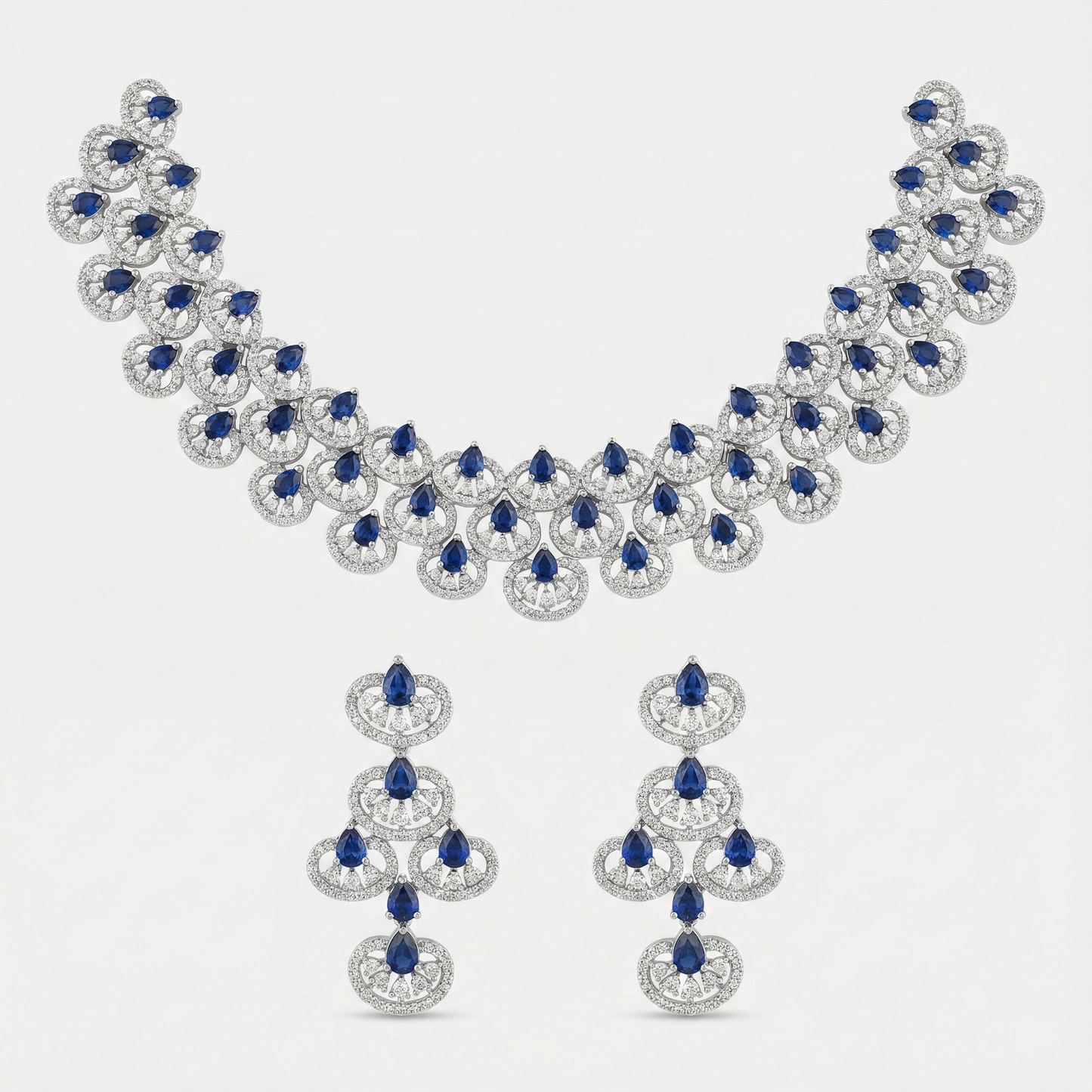 Midnight Sapphire CZ Cascade Set
