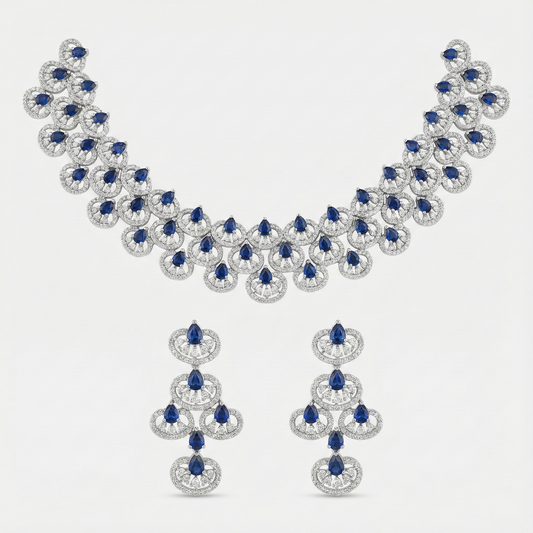 Midnight Sapphire CZ Cascade Set