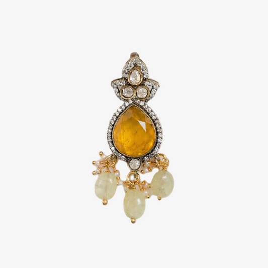 Golden Citrine Kundan Charm Set