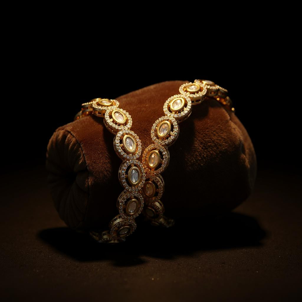 Victorian Polki Crystal Bangles